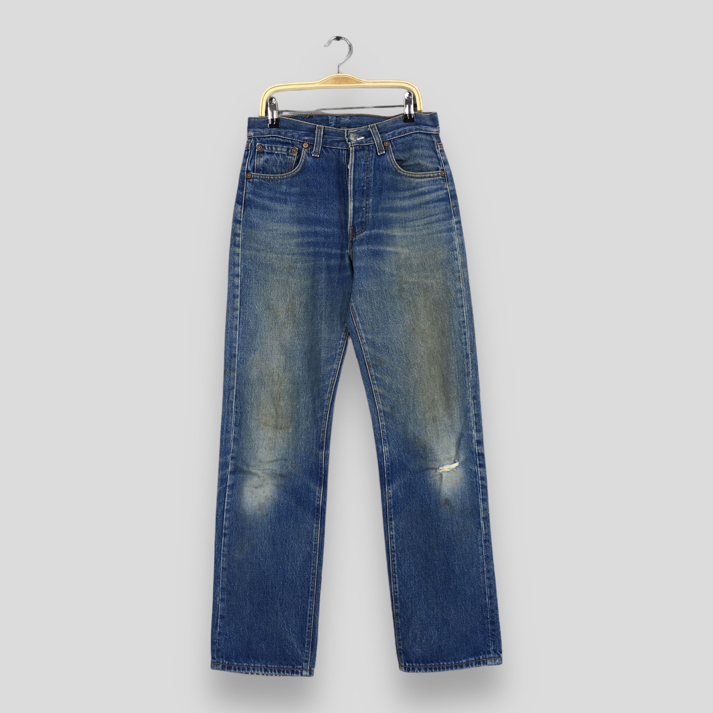 Levi's Size 27x30 Vintage 90s Levi's 501 Faded Blue Jeans S409 Size 27" / US 4 / IT 40 - 1 Thumbnail