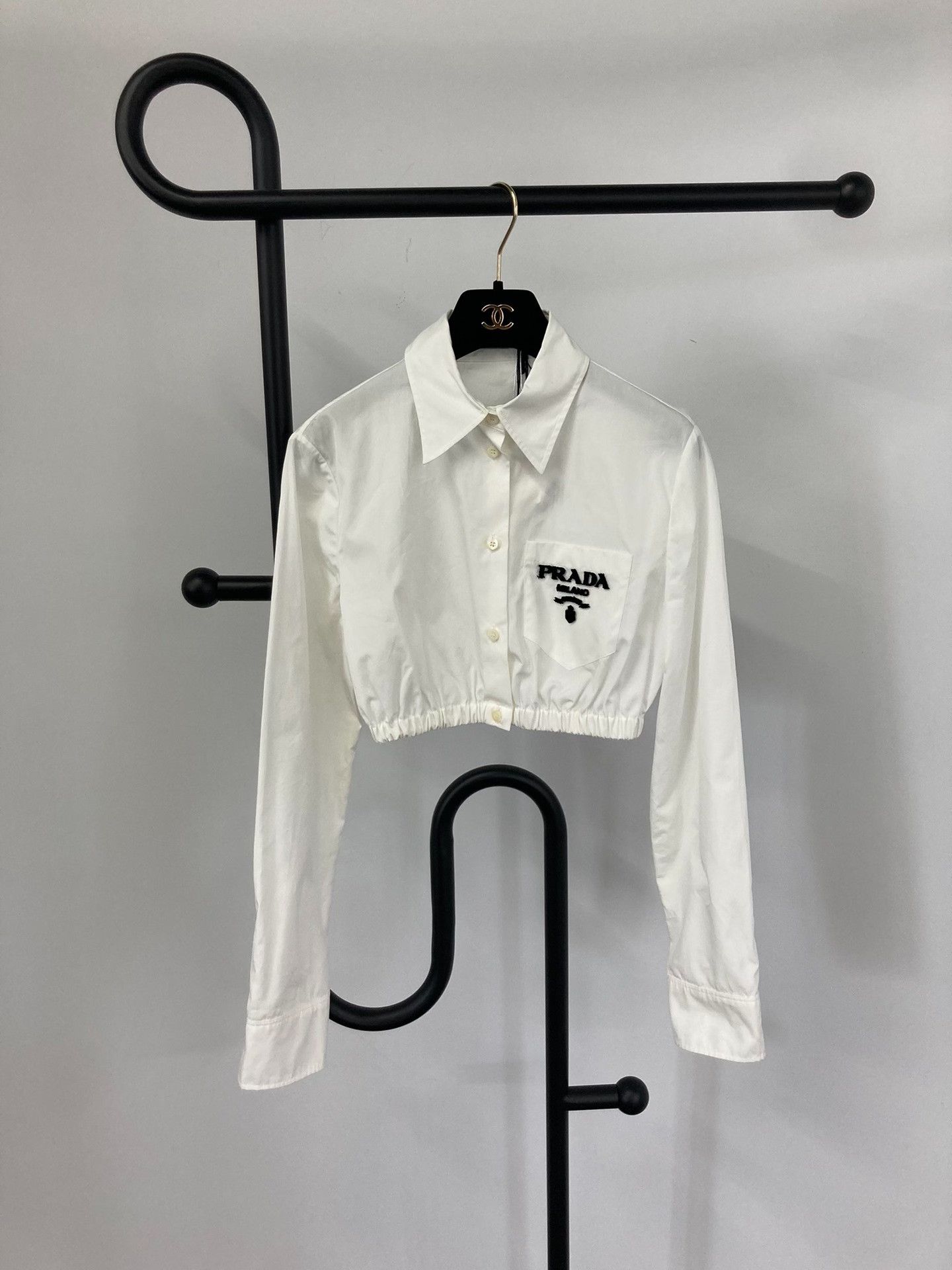Prada Prada White Short Shirt Size S / US 4 / IT 40 - 1 Thumbnail