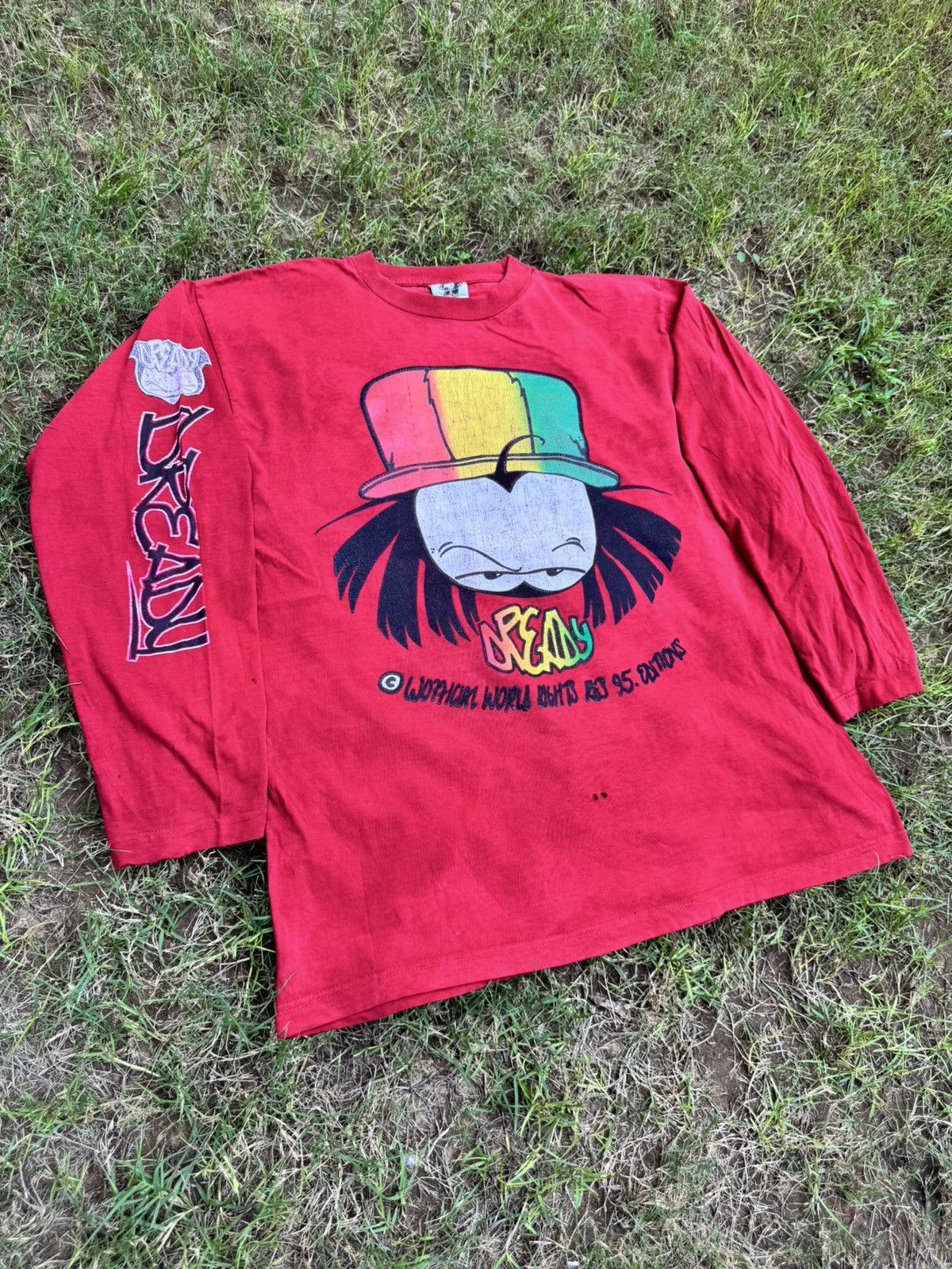 Vintage 90s Dready Smoke Weed Faded Long Sleeve Shirt Size US XL / EU 56 / 4 - 3 Thumbnail