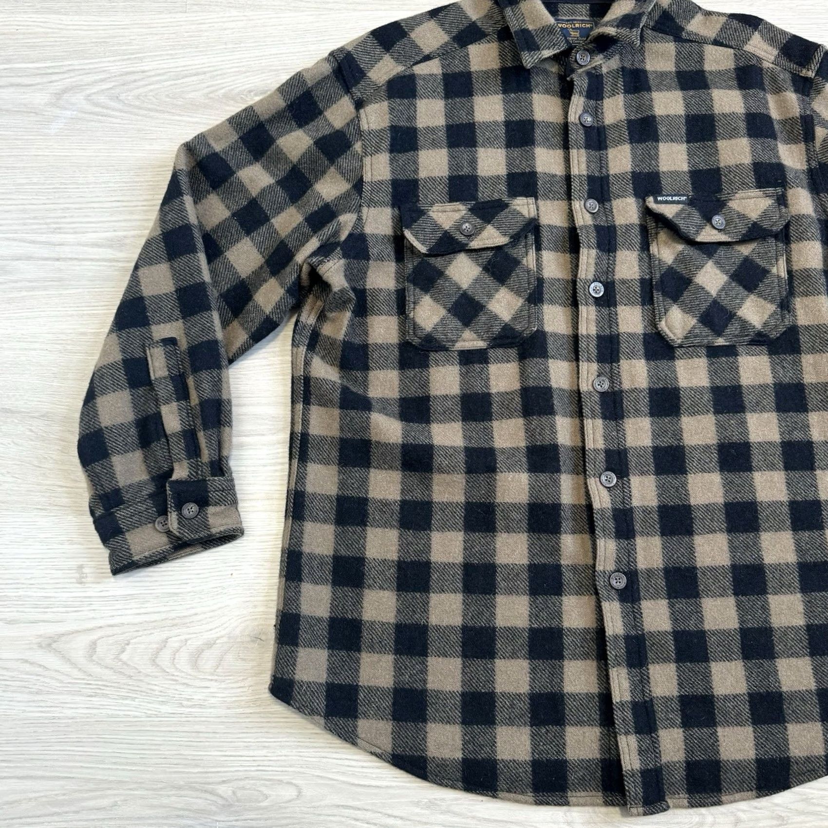 Vintage VINTAGE Woolrich Flannel Shirt Jacket Wool Blend Plaid Button Shacket 80s Sz L Unisex Adults Size US L / EU 52-54 / 3 - 2 Thumbnail