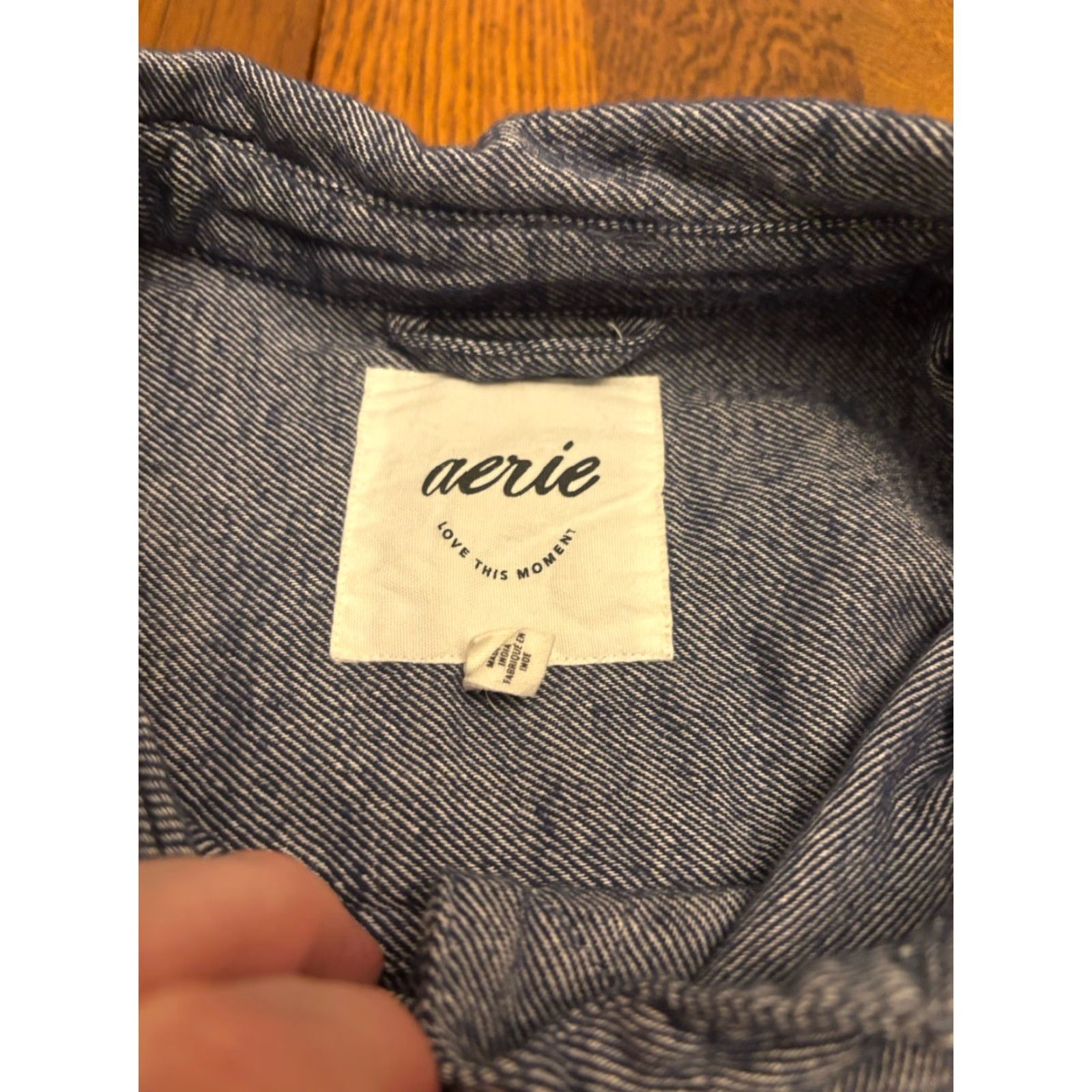 Vintage Aerie Woman Long Sleeve Oversized Lumberjane Button Down Shirt XS Blue Shirt Womens XS Home/Office Blouse Size XS / US 0-2 / IT 36-38 - 2 Thumbnail