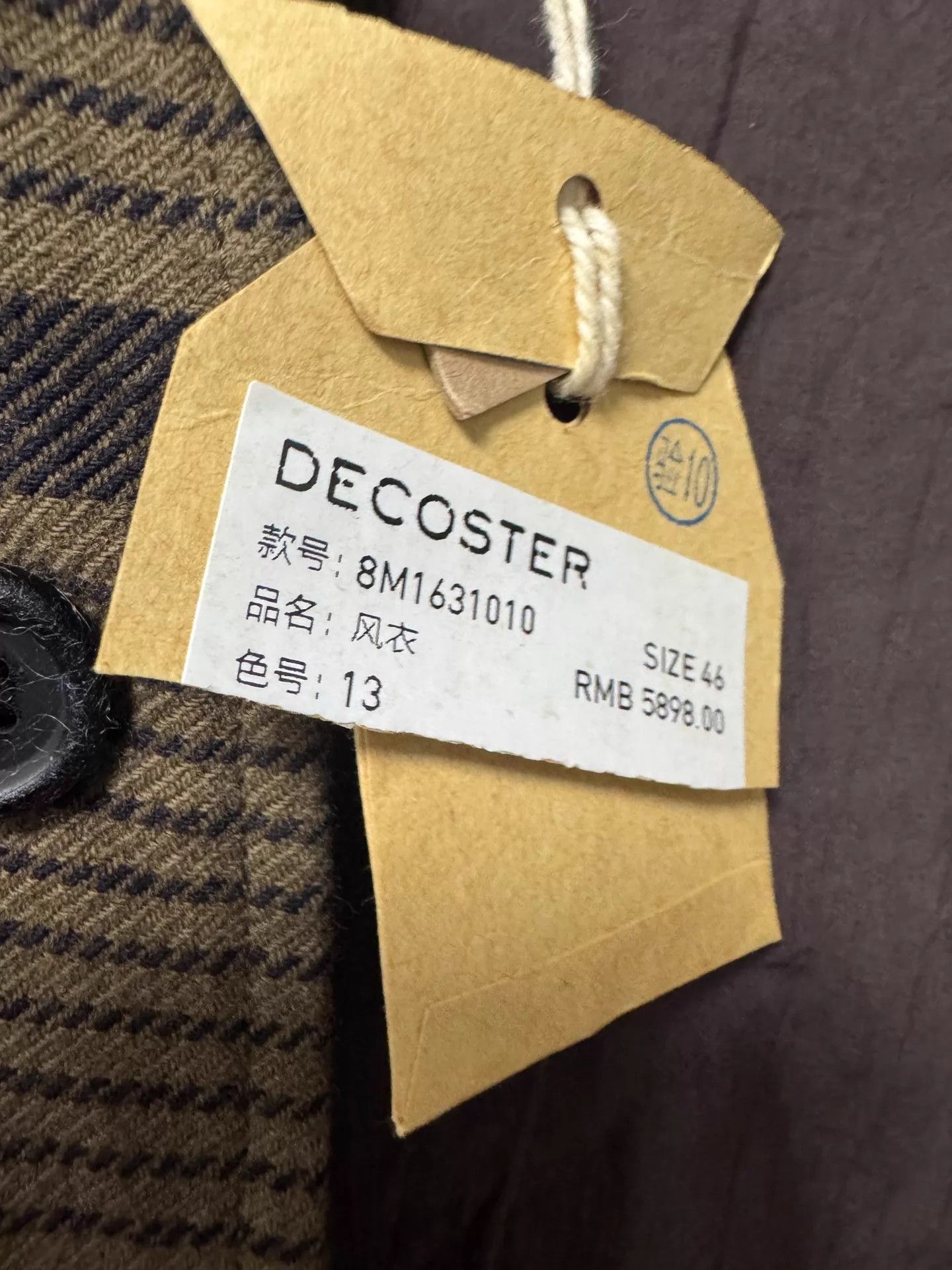 Other decoster man vintage cotton-wool plaid overcoat 46 NWT Size US S / EU 44-46 / 1 - 3 Thumbnail