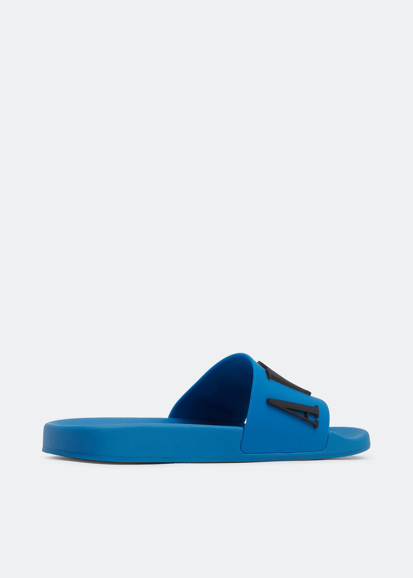 Amiri o1gr1nt0824 Logo Pool Slides in Blue & Black Size US 13 / EU 46 - 3 Thumbnail