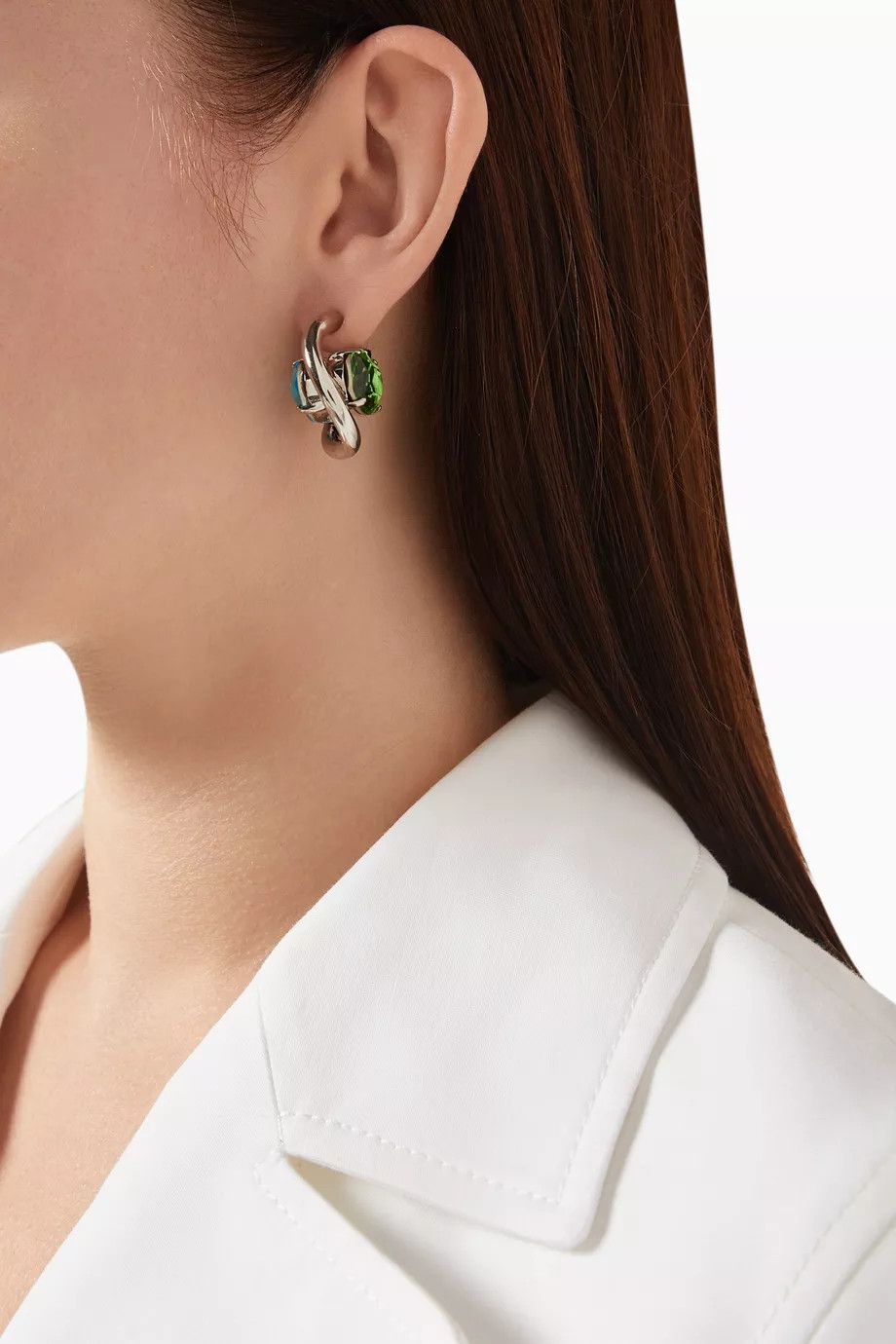 Marni o1f1d3z0725 Size: OS / Rhinestone Twisted Hoop Earrings Size ONE SIZE - 2 Thumbnail