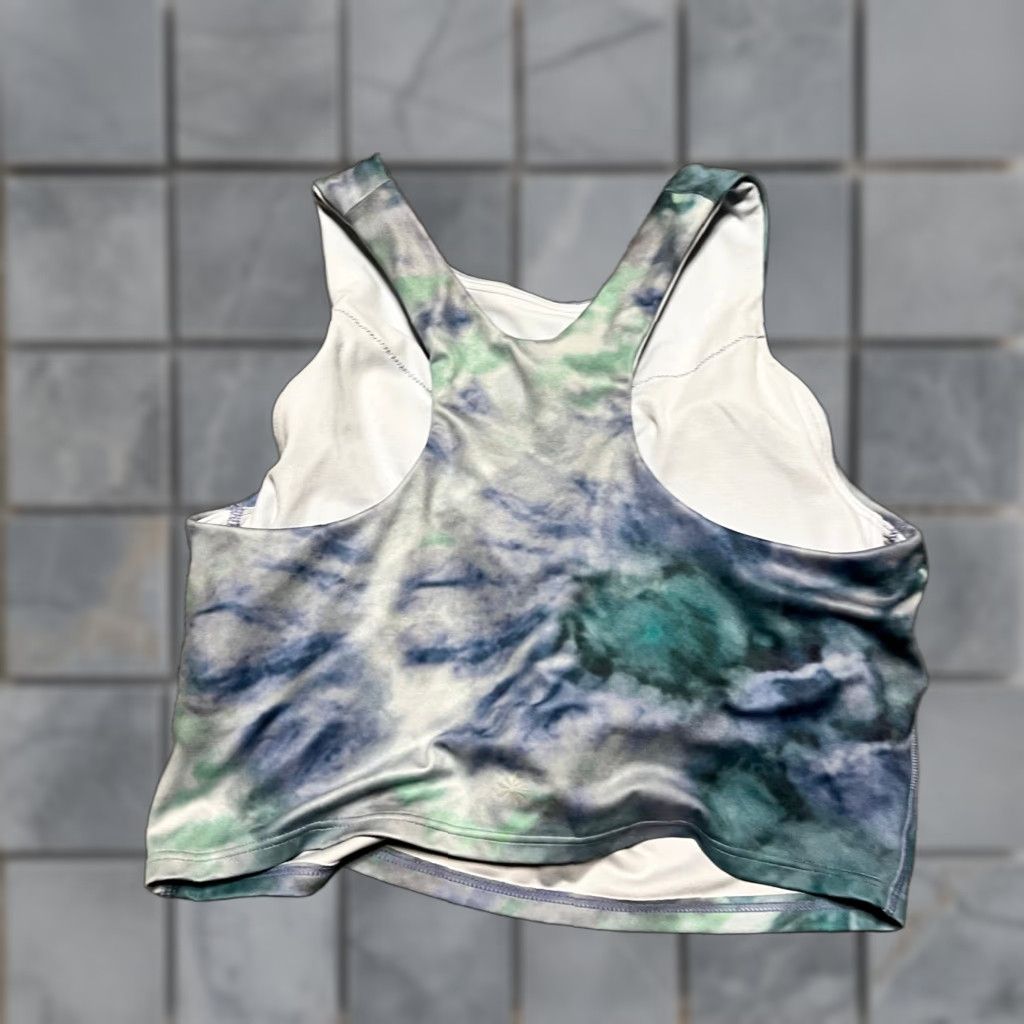 Athleta Athleta Crop Top Sports Bra Womens Small Tie Dye Blue Green Athletic Size S / US 4 / IT 40 - 1 Thumbnail