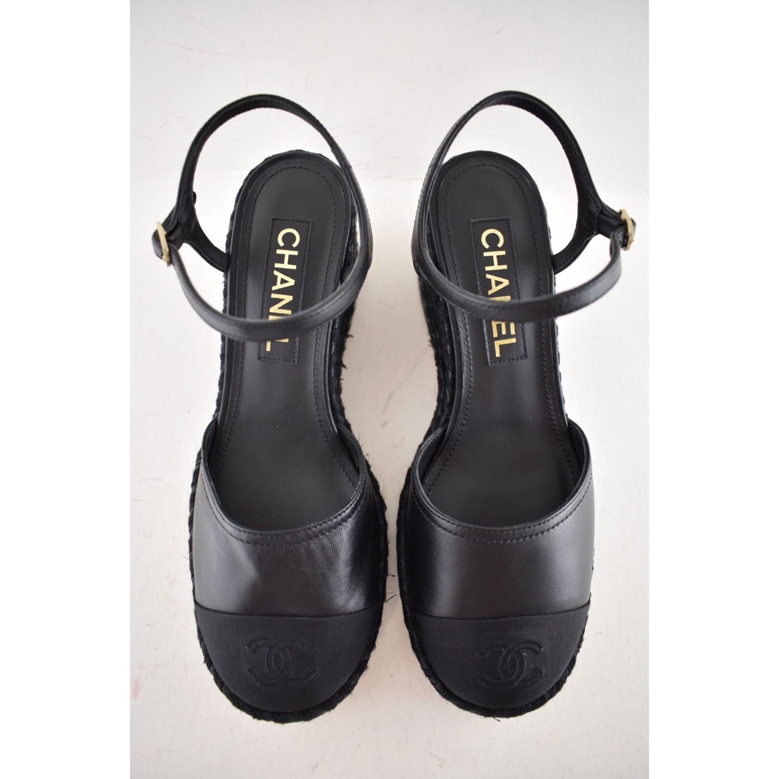 Chanel Chanel 23P Black Lambskin Cord Espadrille CC Logo Ankle Size US 8 / IT 38 - 11 Thumbnail