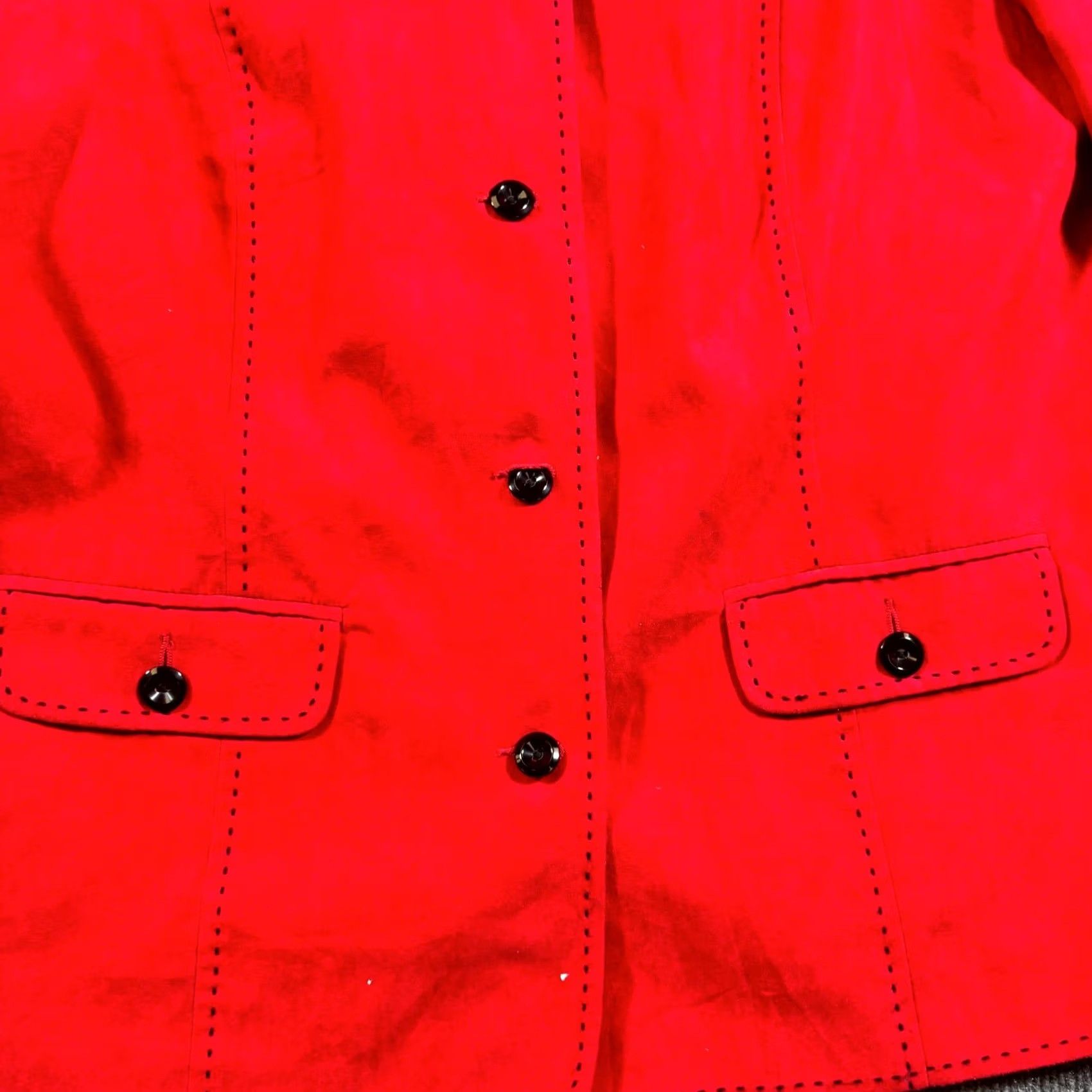 Vintage Alfred Dunner Basic Jacket Womens 16 Red Polyester Fleece-Lined Button-Up Jacket Size XXL / US 16-18 / IT 52-54 - 3 Thumbnail