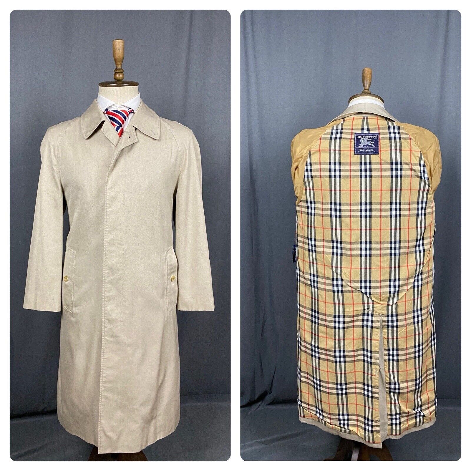 Burberry Burberry Nova Check Lining Men's Beige Trench Long Coat Size Size US M / EU 48-50 / 2 - 1 Thumbnail
