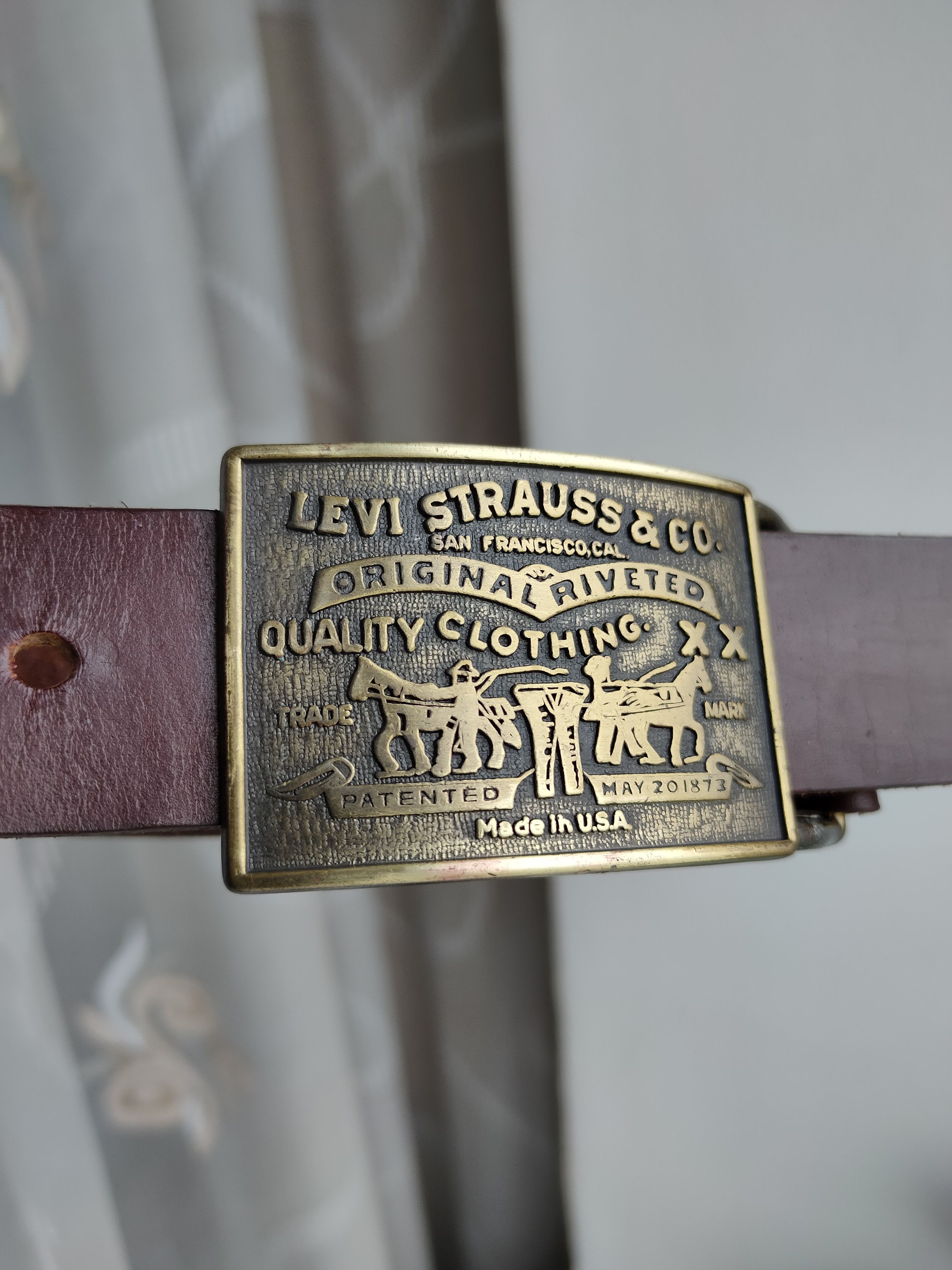 Levi's 🔥Levis USA Vintage Leather Belt Buckle Levis Leather Size ONE SIZE - 1 Thumbnail