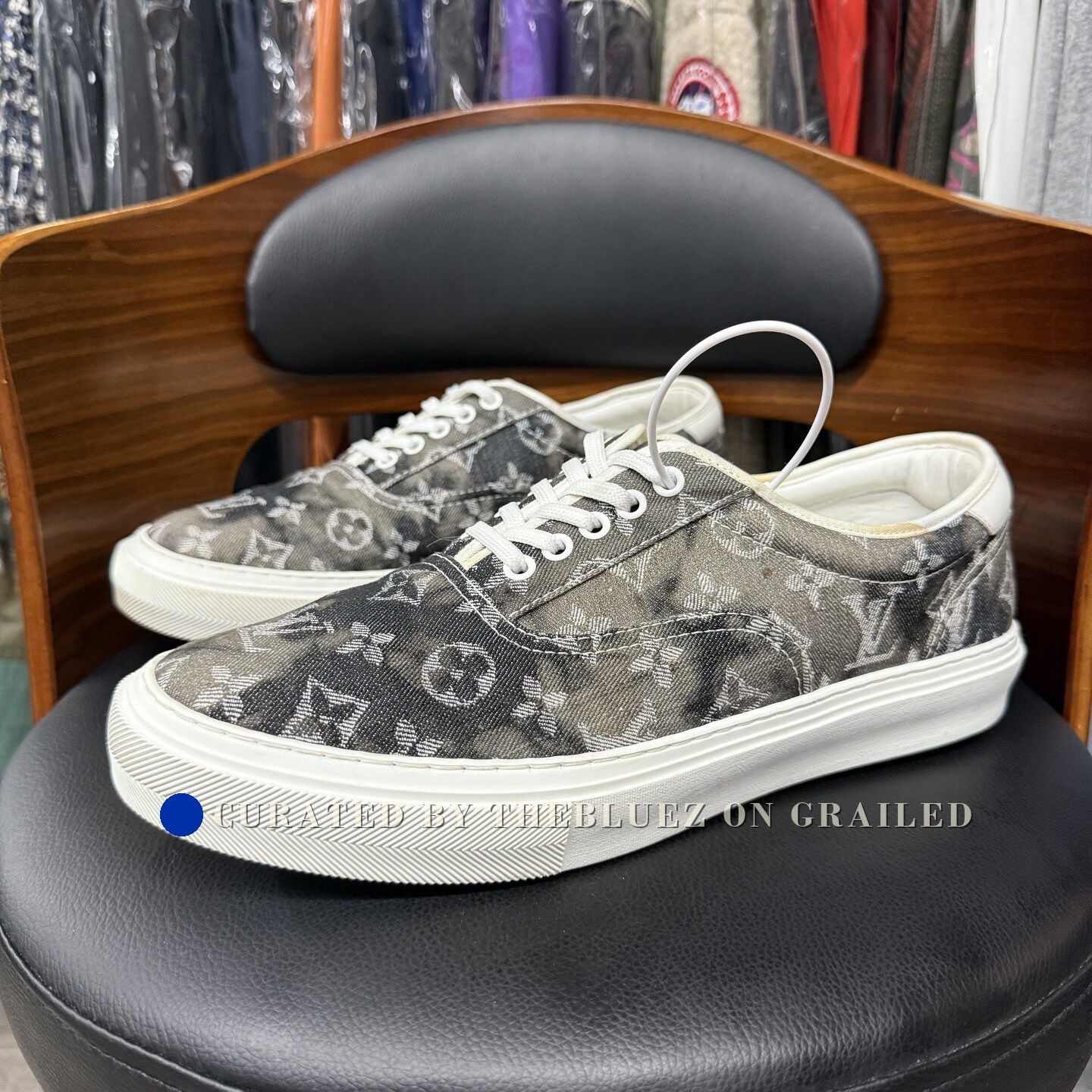 Louis Vuitton LV Ollie Gray Denim Star Print Size US 10 / EU 43 - 1 Thumbnail
