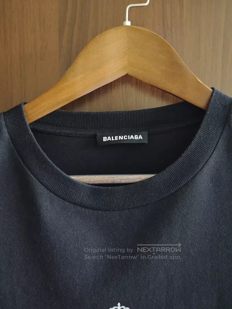 Balenciaga Balenciaga Crown wheat black men's short-sleeve T-shirt Size US XL / EU 56 / 4 - 3 Thumbnail