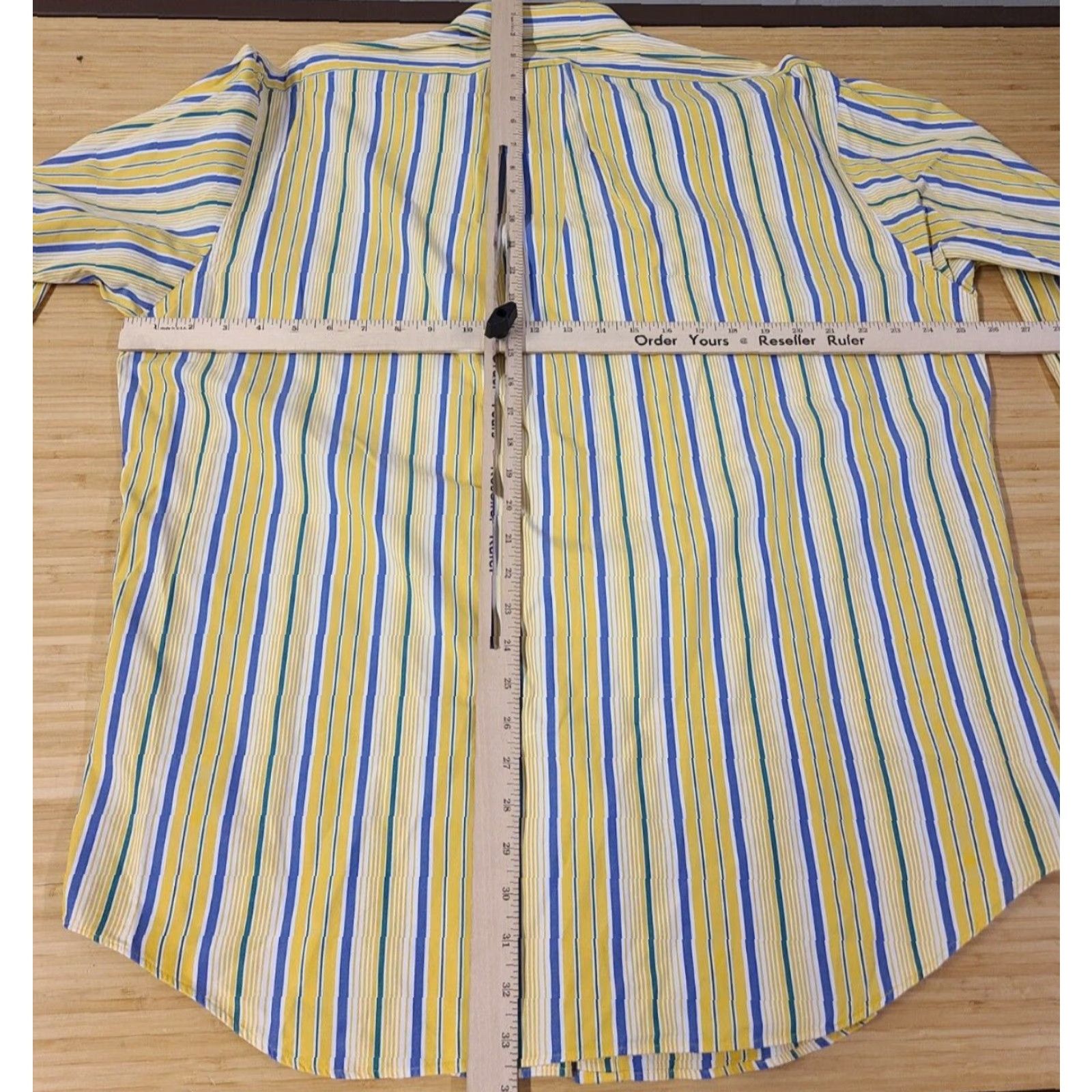 Polo Ralph Lauren Polo Ralph Lauren Shirt Men Yellow Blue Striped L Long Sleeve Button-Down Collar Knit Cotton Embroidered Logo Size US L / EU 52-54 / 3 - 7 Thumbnail