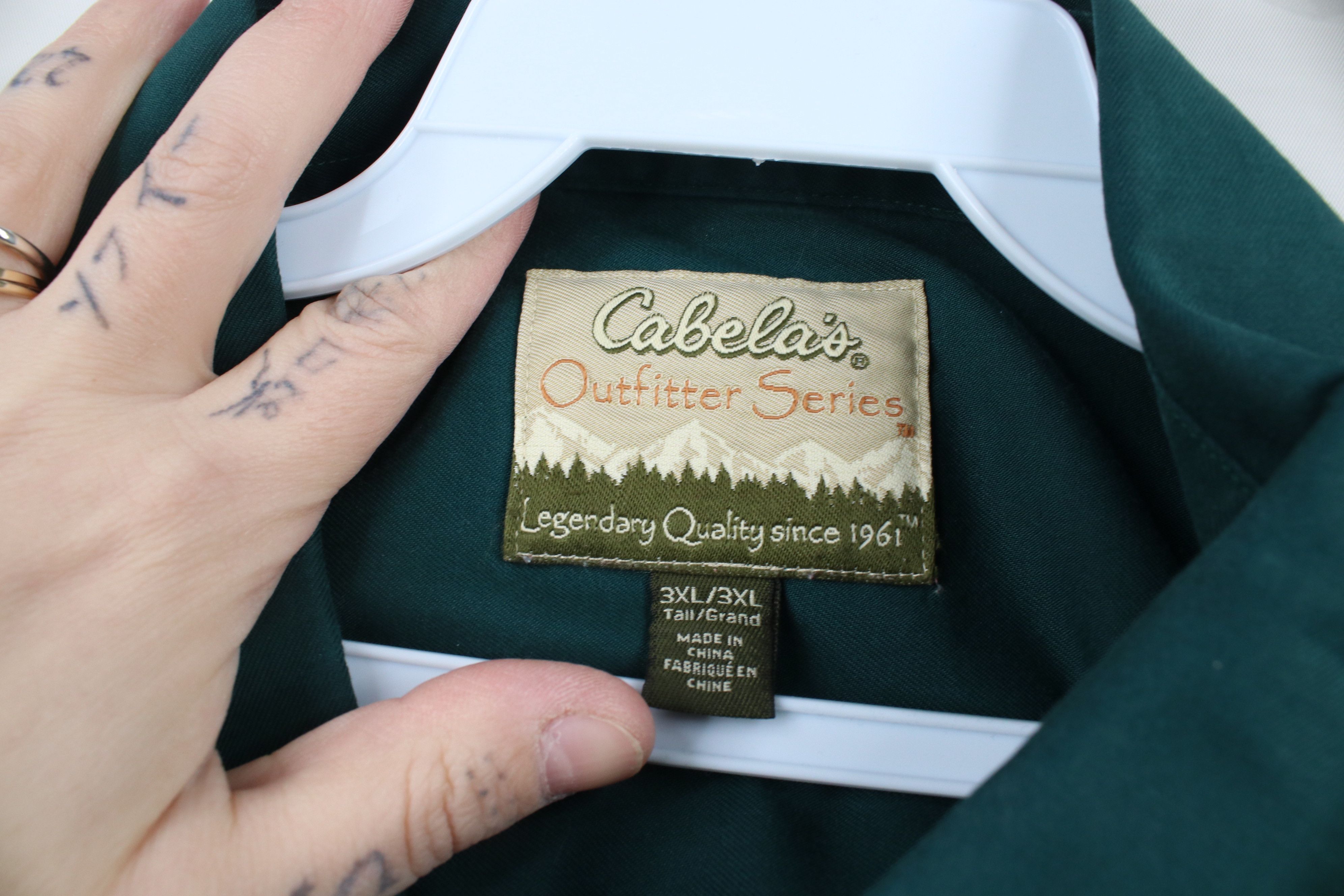 Cabelas × Vintage Vintage Cabelas Long Sleeve Collared Button Down Shirt Green Size US XXL / EU 58 / 5 - 7 Thumbnail