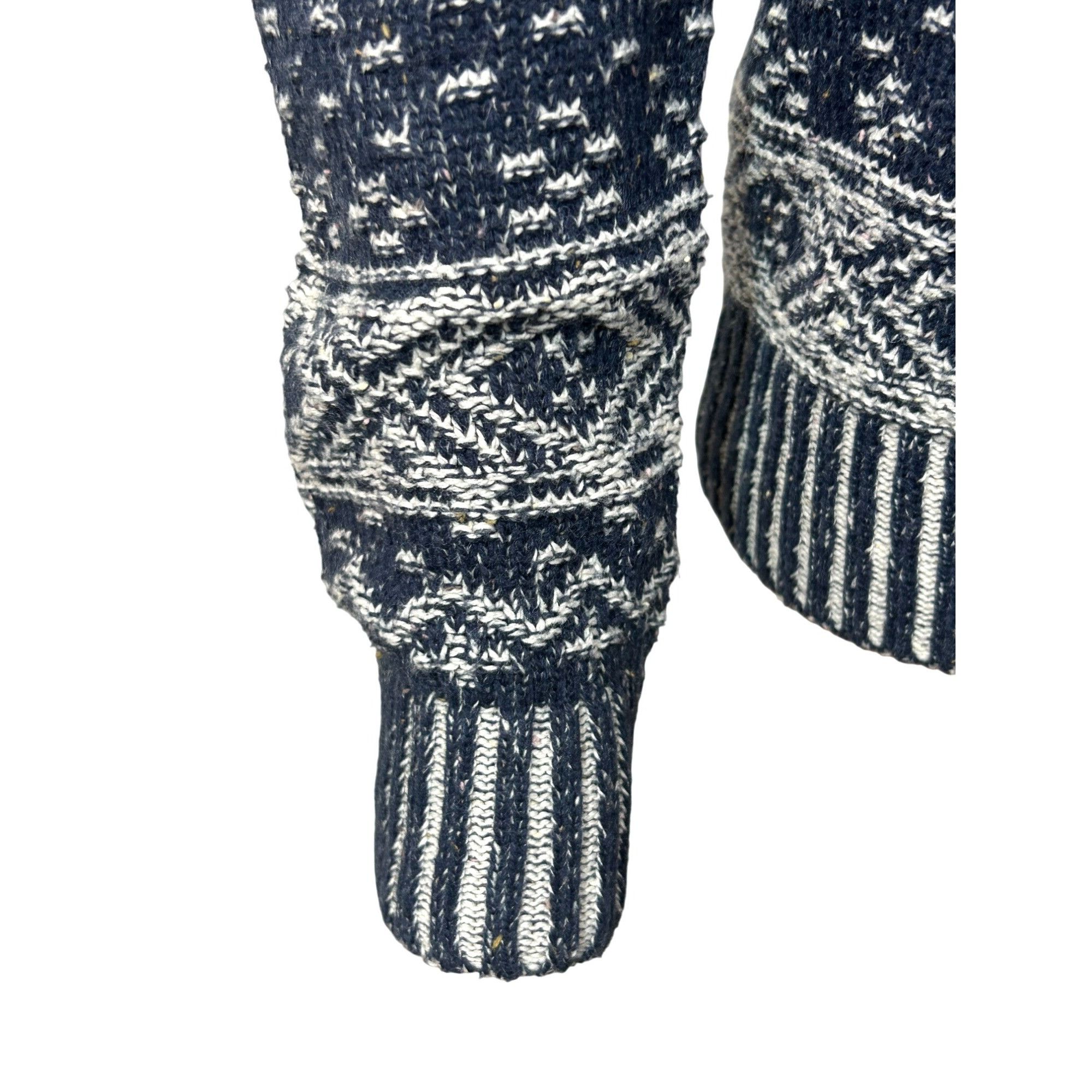 JCPenney JC Penny Mens Vtg Fair Isle Blue White Sweater M Long Sleeve Size US M / EU 48-50 / 2 - 11 Thumbnail