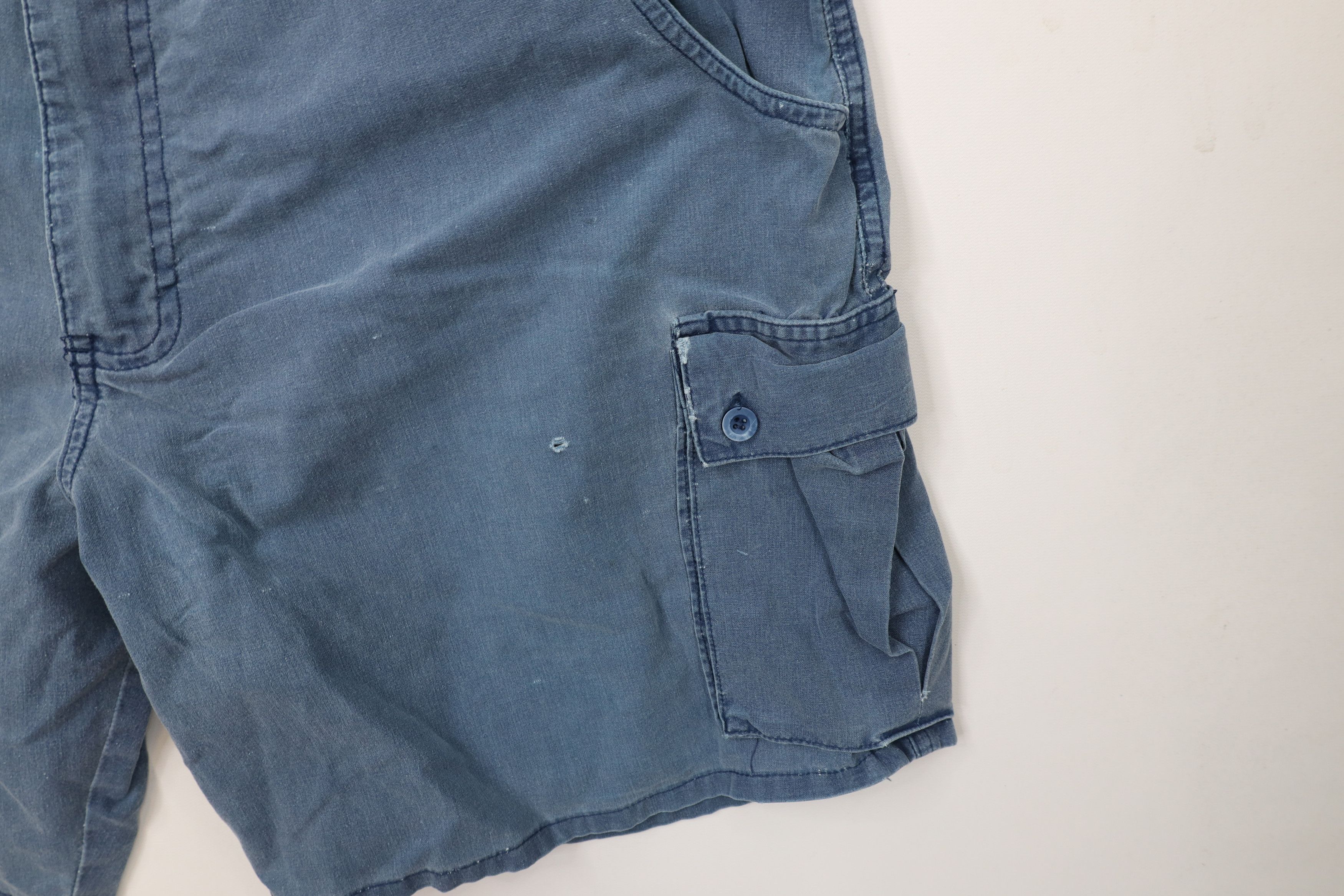 Columbia × Vintage Vintage 90s Columbia Stonewash Above Knee Cargo Shorts Blue Size US 38 / EU 54 - 5 Thumbnail