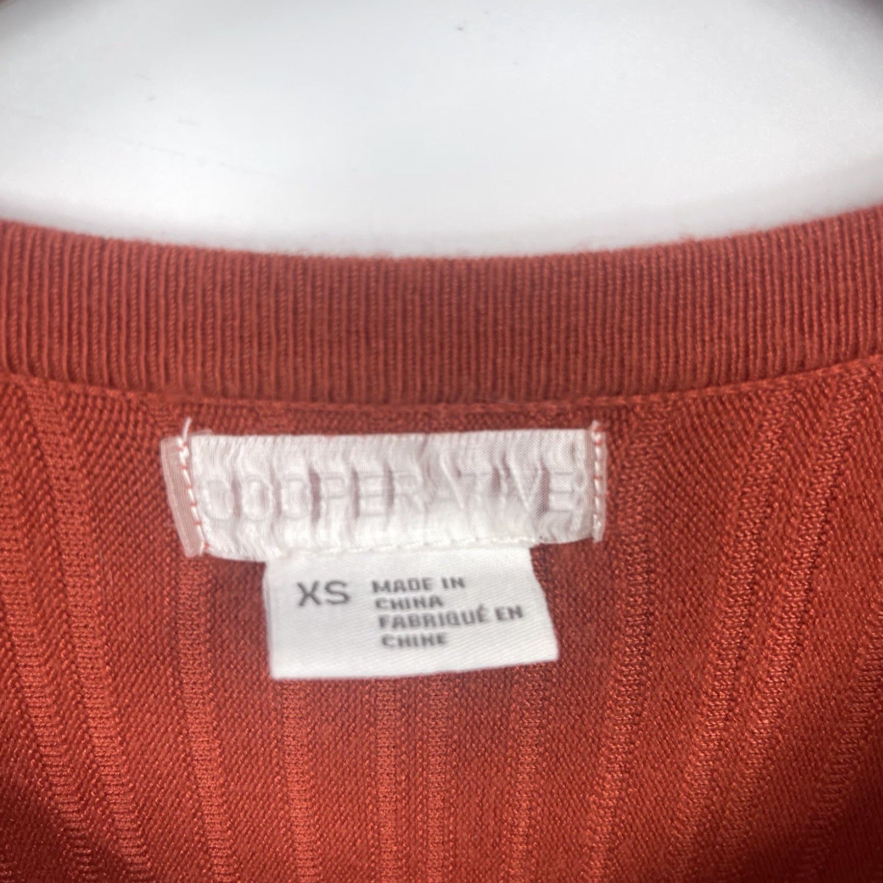Vintage Cooperative Dress Women's XS Red Cotton Knit Short Sleeve High Neck Mini Casual Party Womens Size 26" / US 2 / IT 38 - 7 Thumbnail