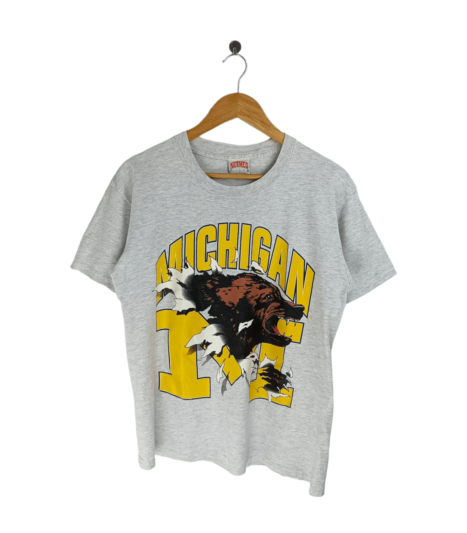 NFL VINTAGE 90'S MICHIGAN WOLVERINE BACKHIT TEE Size US M / EU 48-50 / 2 - 2 Thumbnail