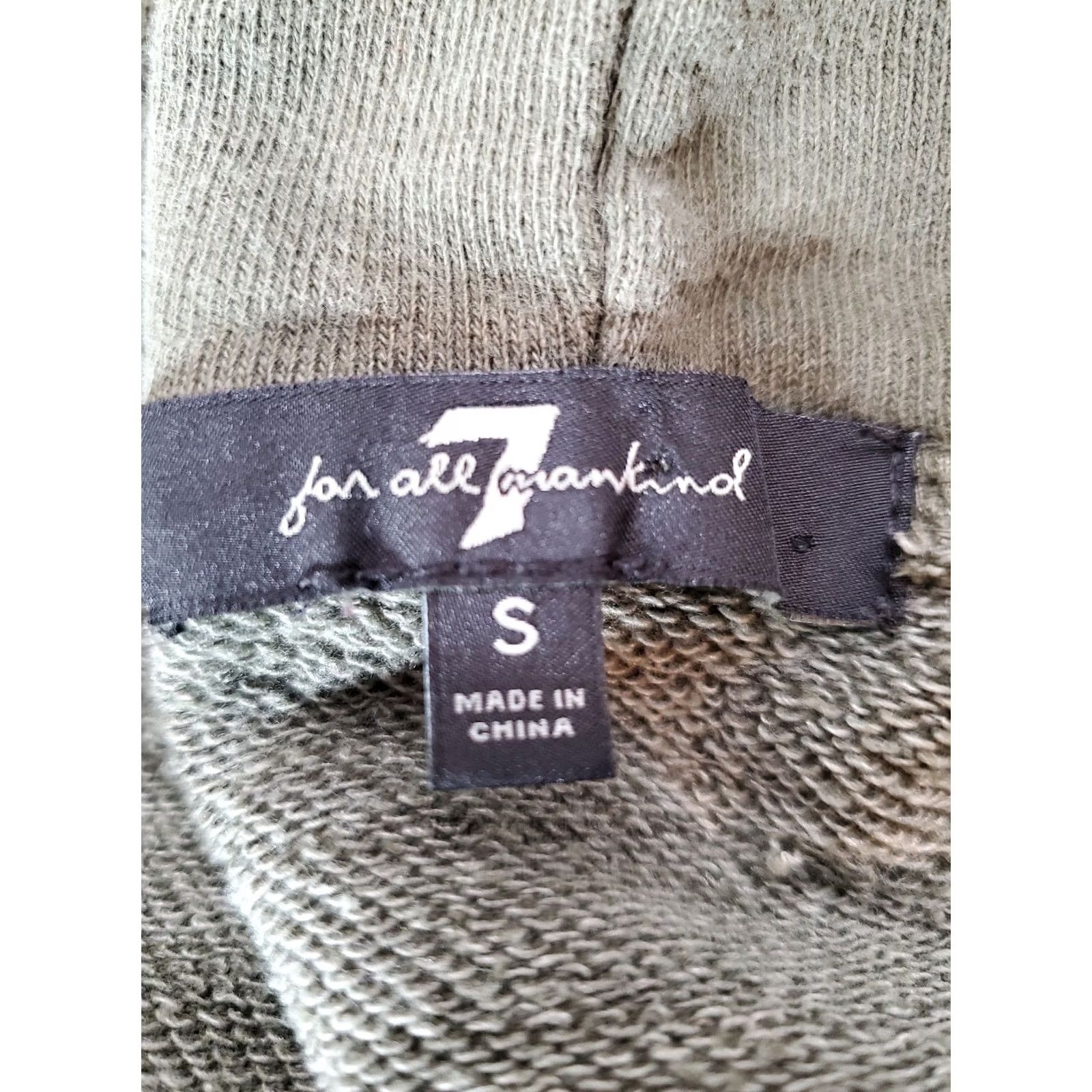 7 For All Mankind 7 For All Mankind Hooded Sweatshirt Dress Olive Green Women's Size S Long Sleeve Size S / US 4 / IT 40 - 4 Thumbnail