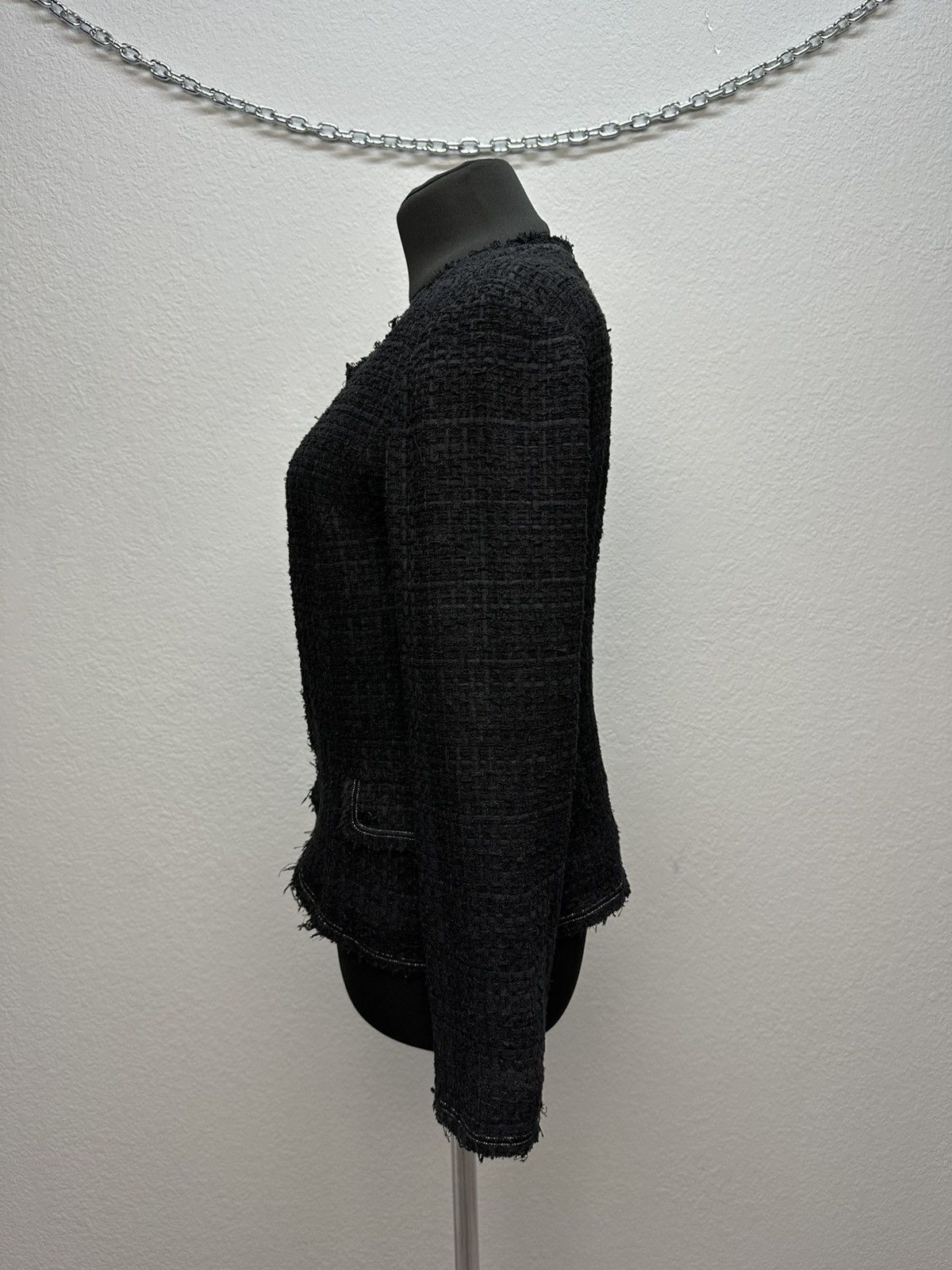 Chanel Authentic CHANEL Tweed Blazer Jacket Cotton Logo Black Size S / US 4 / IT 40 - 4 Thumbnail