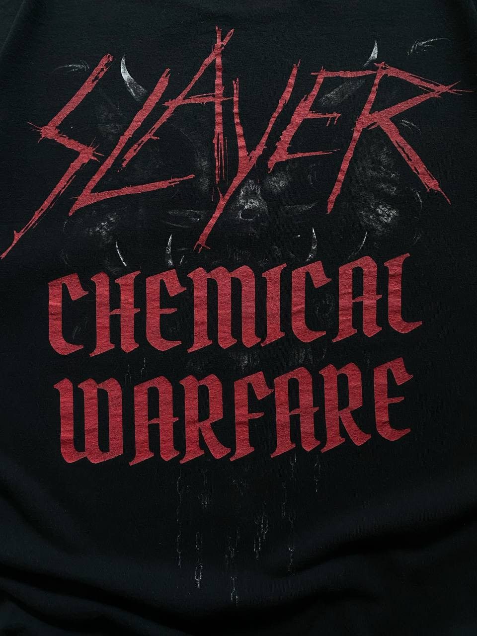 Vintage SLAYER “CHEMICAL WARFARE” THRASH METAL BAND T SHIRT Size US M / EU 48-50 / 2 - 9 Thumbnail