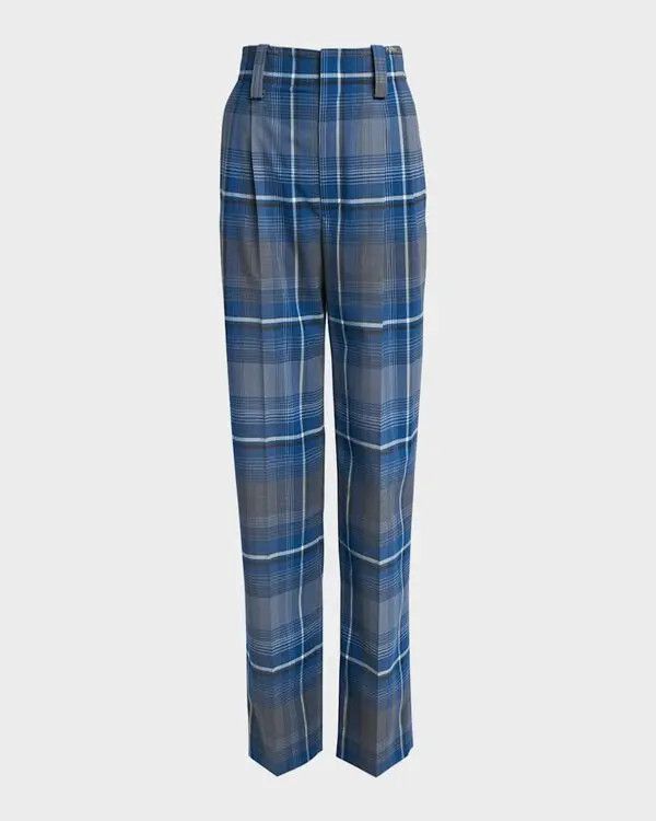Marni o1w1db11125 Double-Pleated Straight-Leg Trousers in Blue Size 30" / US 8 / IT 44 - 1 Thumbnail