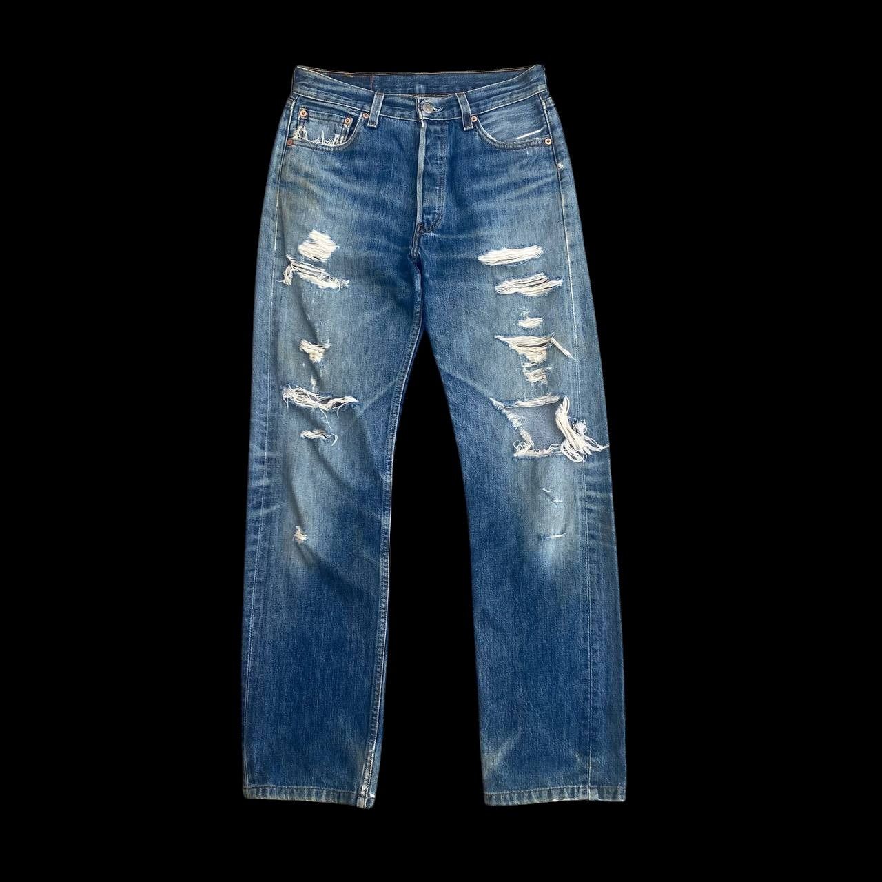 Levi's Vintage Clothing × Vintage KURT COBAIN VINTAGE LEVIS 501 DISTRESSED DIRTY JEAN BJ07-07 Size US 29 - 1 Thumbnail