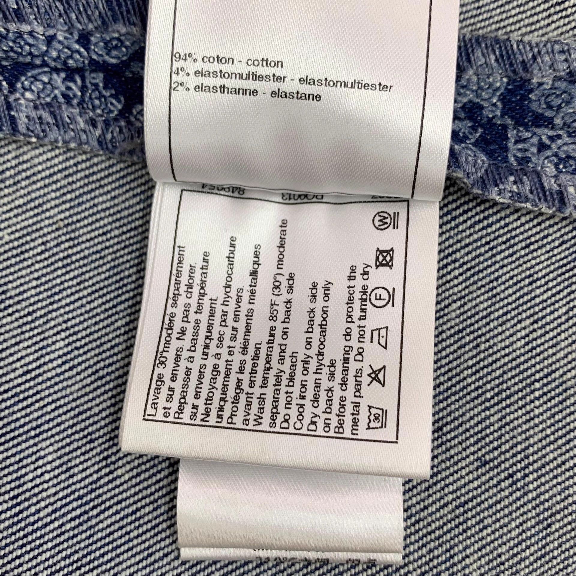 Chanel KW0845 Chanel Blue Camellia Print Cotton Casual Trousers Size 26" / US 2 / IT 38 - 9 Thumbnail