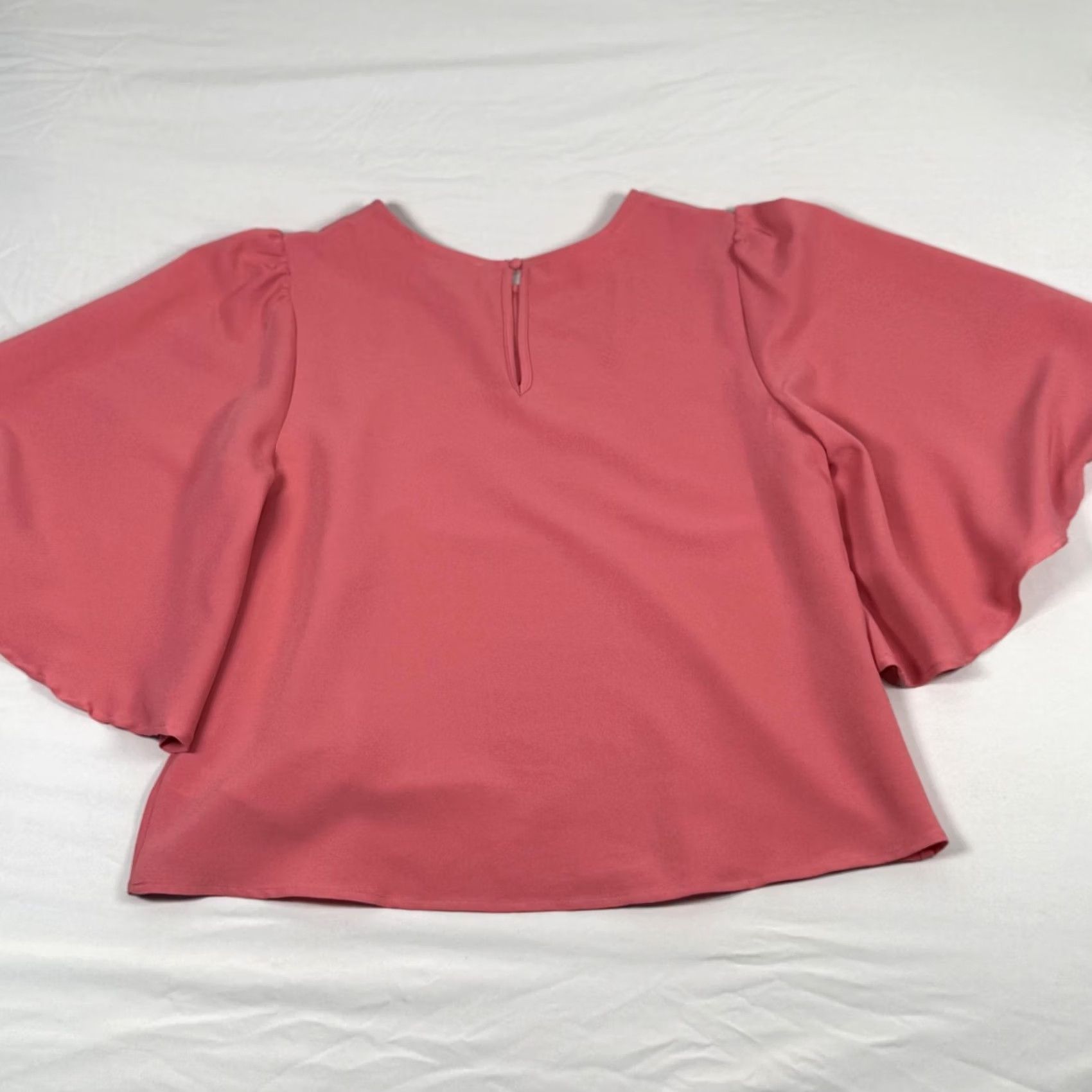 Vintage Sugarlips Pink Flutter Sleeve Top - Minimalist Boho Retro Womens Blouse M Size M / US 6-8 / IT 42-44 - 6 Thumbnail