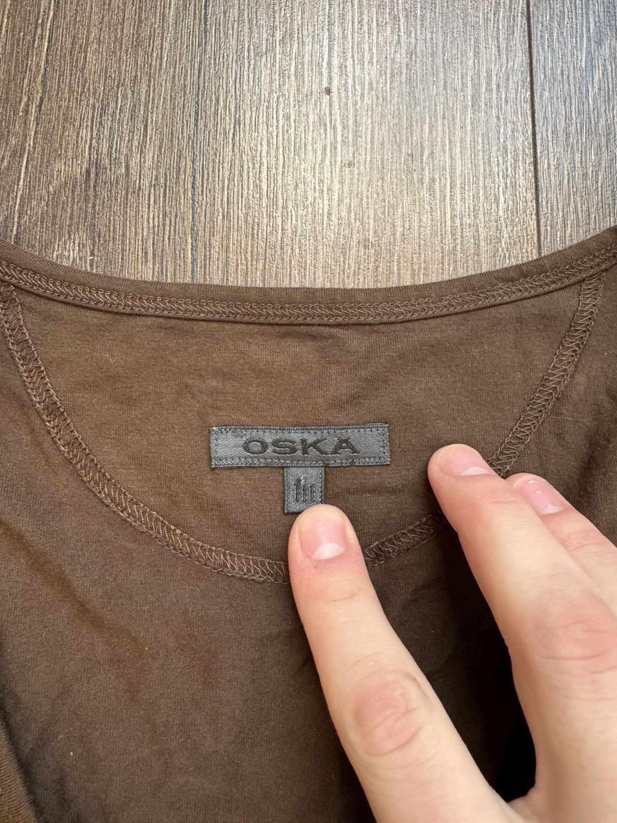 OSKA OSKA Women’s basic brown Large long sleeve t shirt Size L / US 10 / IT 46 - 3 Thumbnail