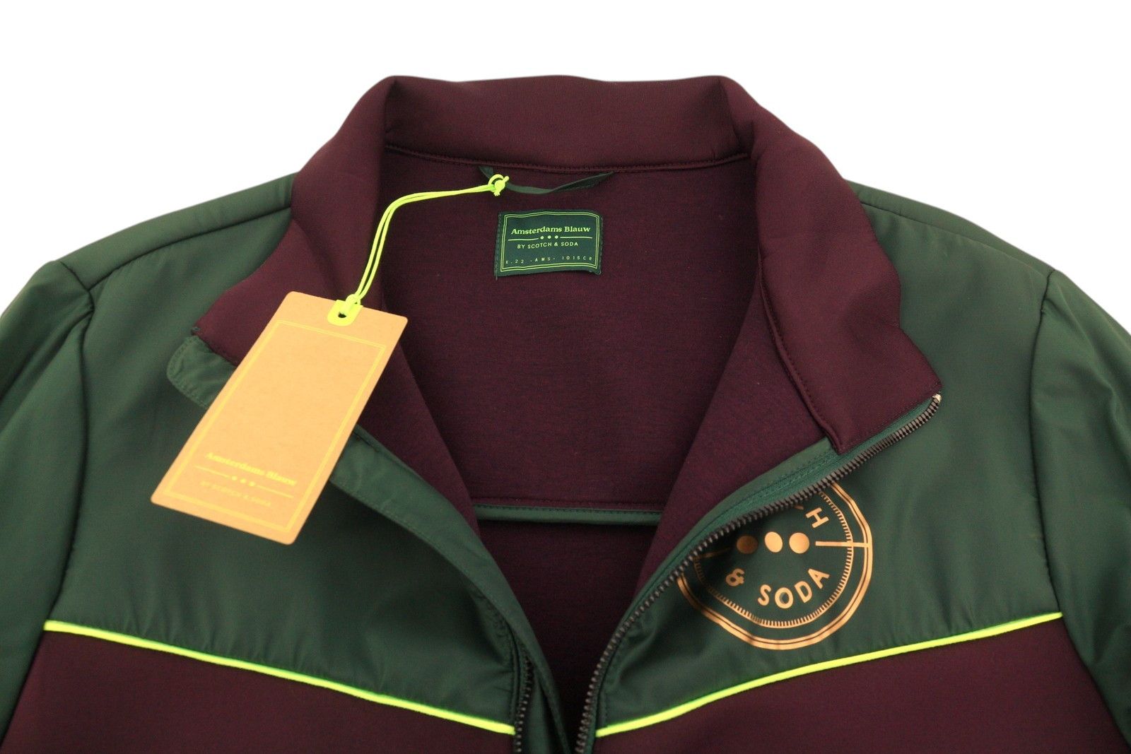 Scotch & Soda L Burgundy High Neck Zip Jacket 88540 Size US L / EU 52-54 / 3 - 5 Thumbnail