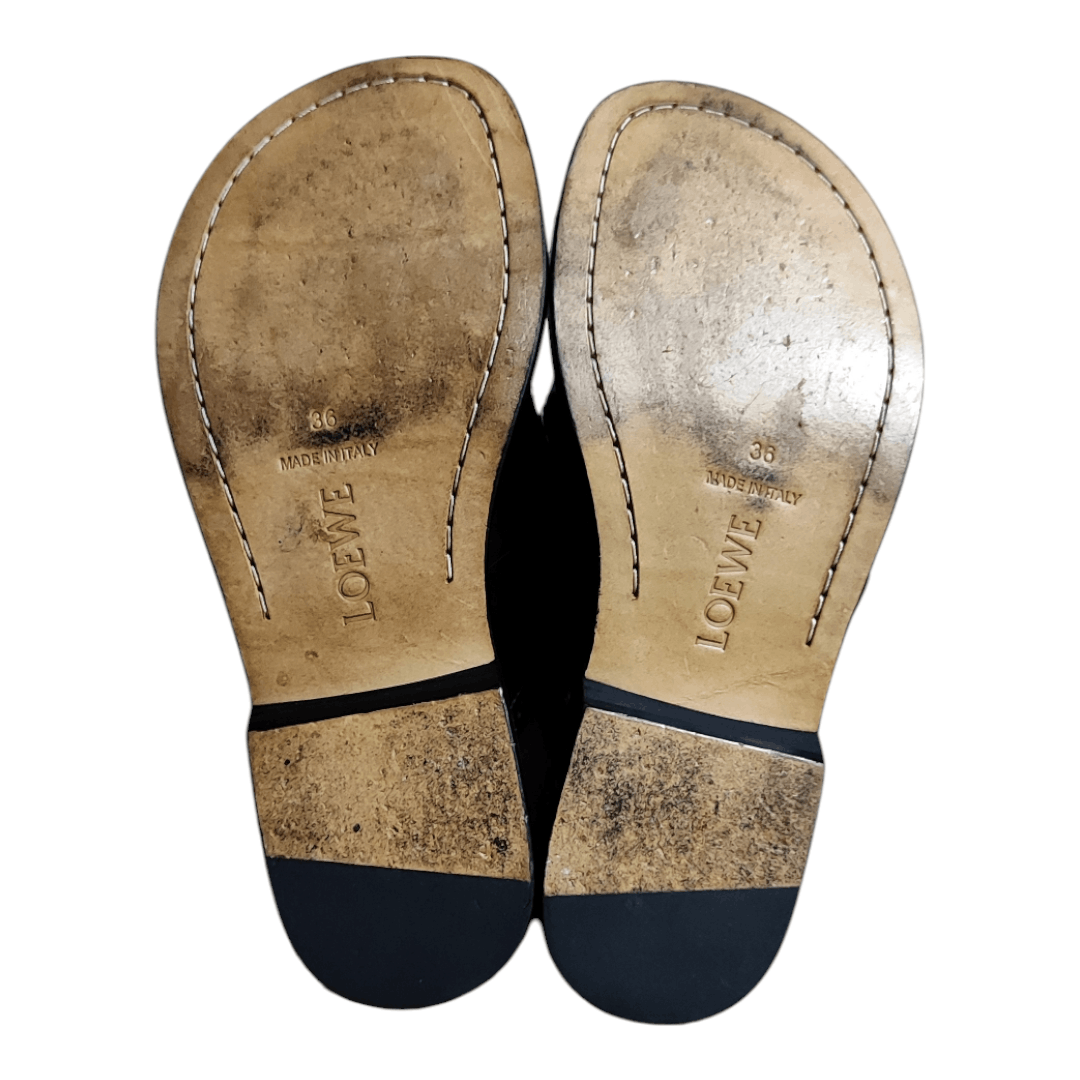 Loewe Loewe Black Leather Patent Campo Mary Jane Mules Size US 6 / IT 36 - 8 Thumbnail
