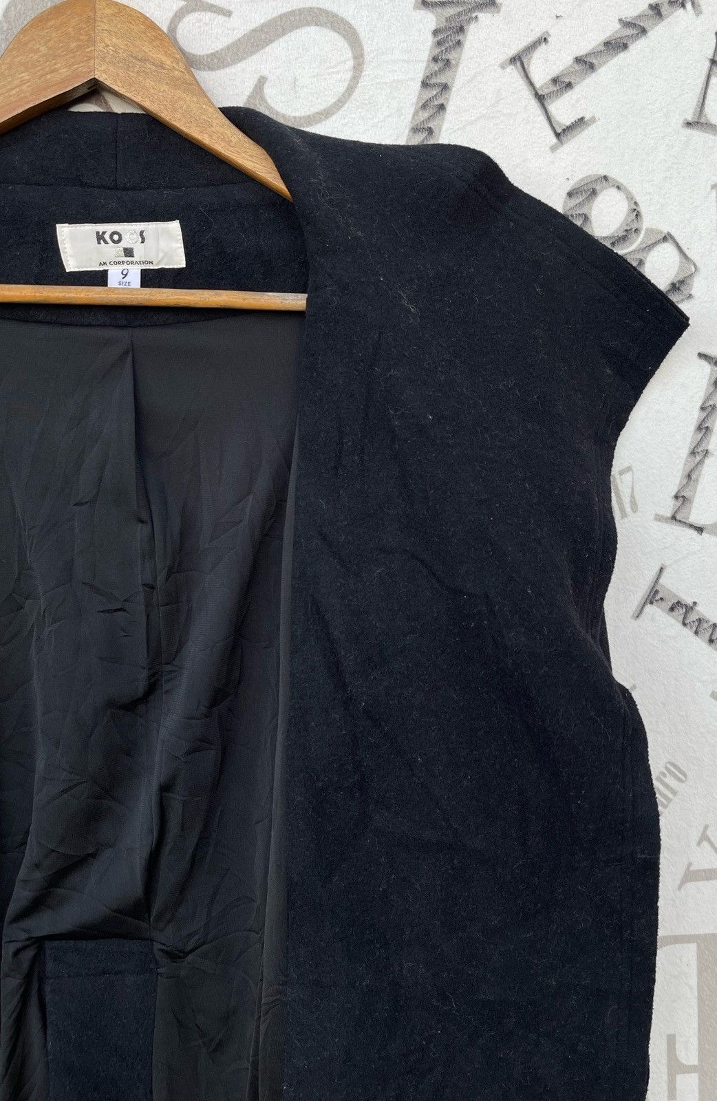 Japanese Brand 🔥Vintage Koos Japan "Art" Wool Belt Over Coat Size US M / EU 48-50 / 2 - 10 Thumbnail