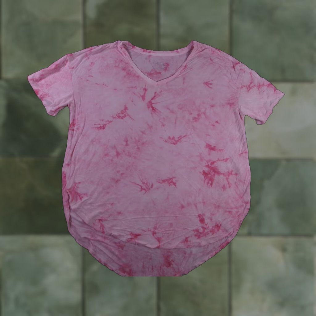 Vintage Time Tru Top Shirt Women L Pink Tunic 90s Beach Classic Tie Dye V-Neck Short Sleeve Pullover All Seasons Casual Lightweight Summer Resort Day Size L / US 10 / IT 46 - 1 Thumbnail