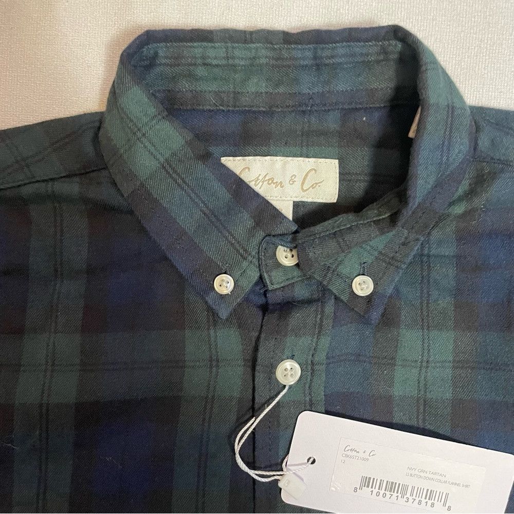 Other NWT New Cotton & Co Navy Green Tartan Plaid Flannel Shirt S Size US XS / EU 42 / 0 - 5 Thumbnail
