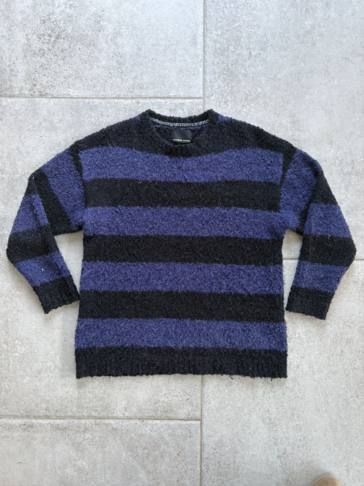 Number (N)ine Alpaca Striped Distressed Knit 2003 Size US M / EU 48-50 / 2 - 1 Thumbnail