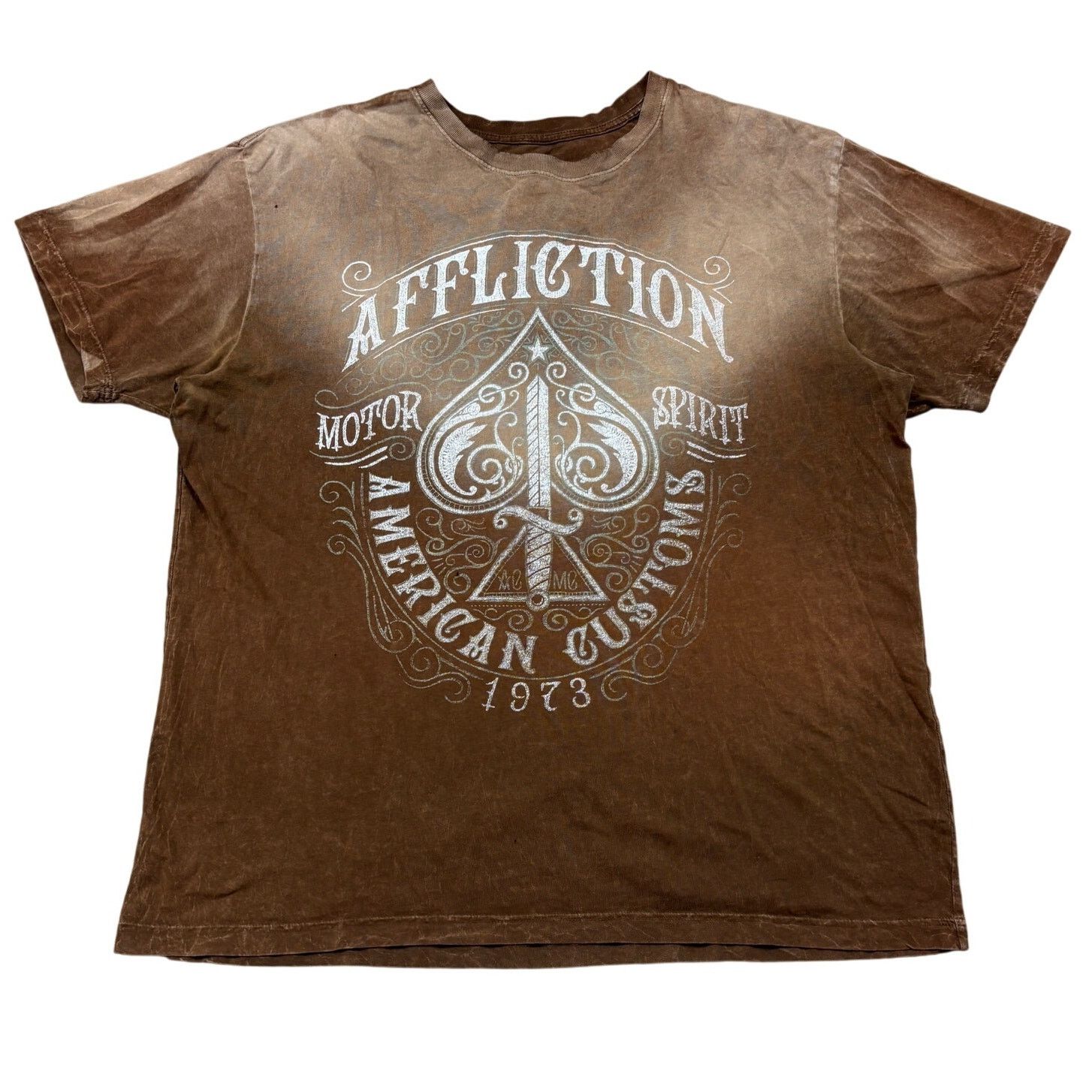 Affliction Affliction Motor Spirit Spade Dagger Faded T Shirt Men's 2XL Size US XXL / EU 58 / 5 - 1 Thumbnail