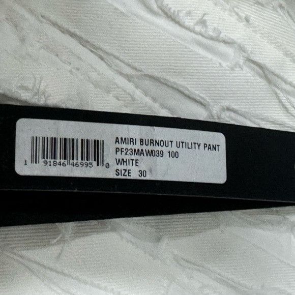 Amiri AMIRI Wide-Leg Cargo Pants Monogram White Men’s Size 30 Size US 30 / EU 46 - 4 Thumbnail
