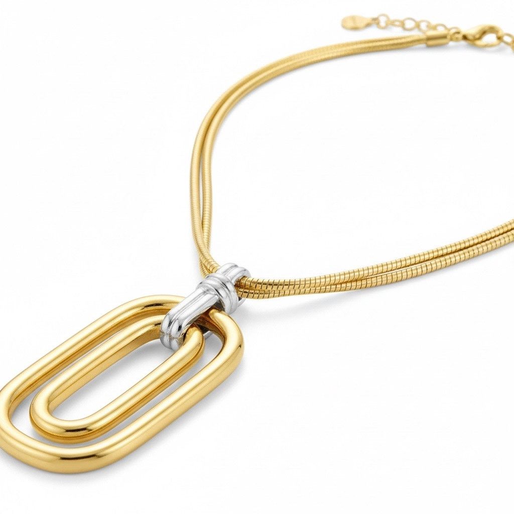 Other INC Gold Tone Charm Necklece Geometric Dangle Statement J Size ONE SIZE - 2 Thumbnail