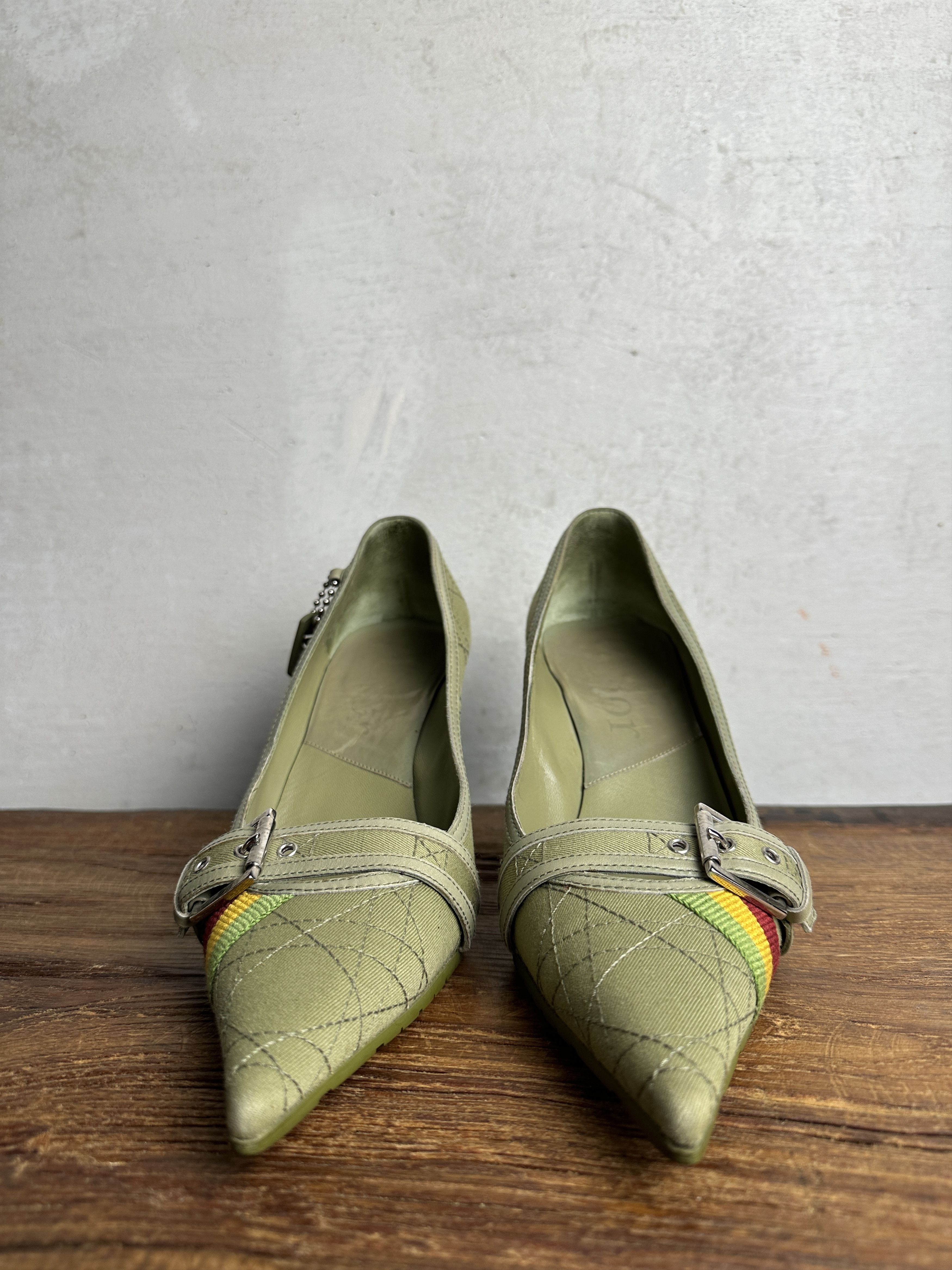 Dior RARE Dior Heels 2004 John Galliano's Rasta Collection Size US 8.5 / IT 38.5 - 4 Thumbnail