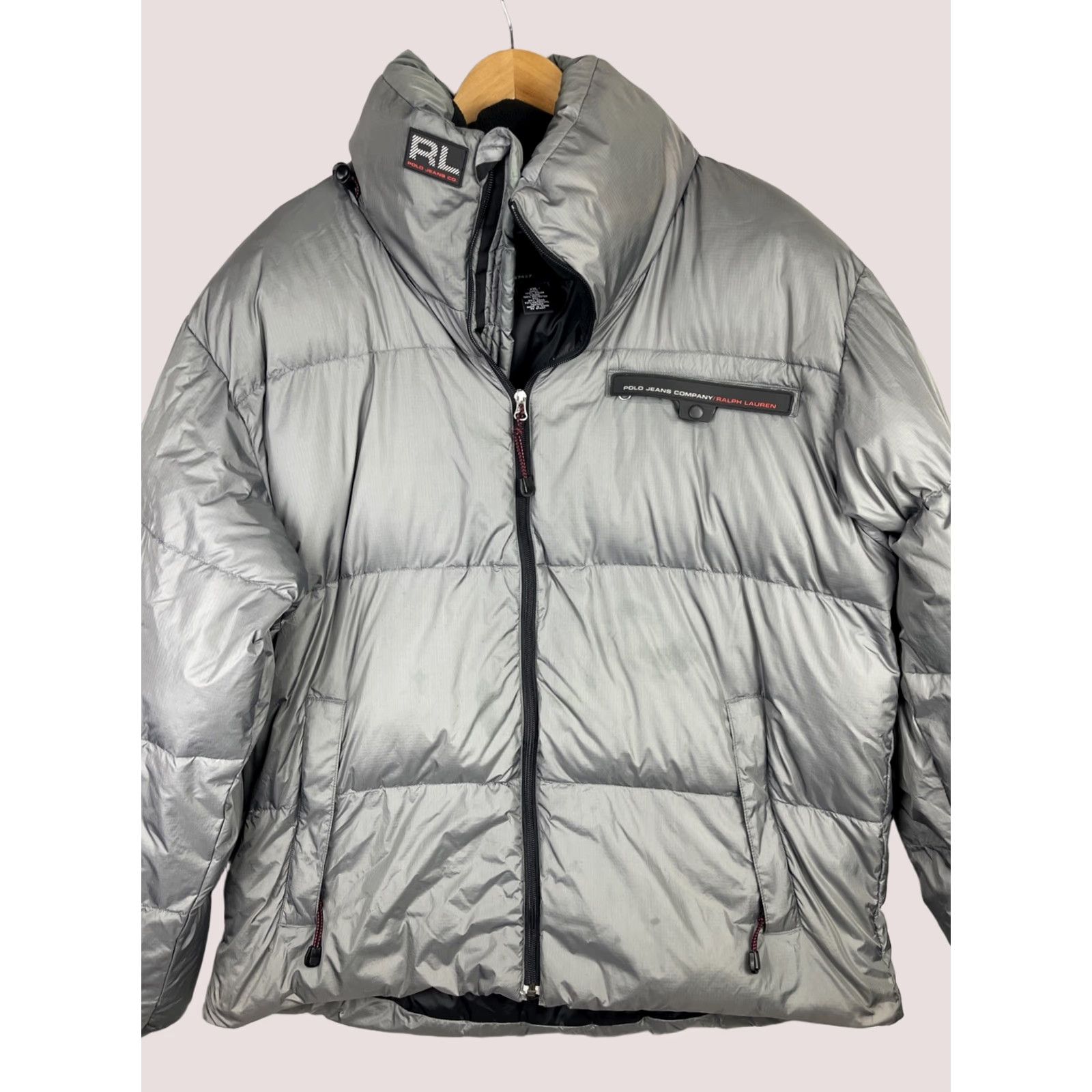 Ralph Lauren VINTAGE Ralph Lauren Jacket Mens 2XL Gray Puffer Bubble Down Hood Polo Jeans Co Hood Jacket Size US XXL / EU 58 / 5 - 1 Thumbnail