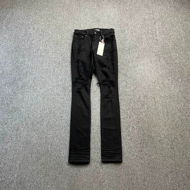Amiri Amiri Black hole denim pants Size US 29 - 1 Thumbnail