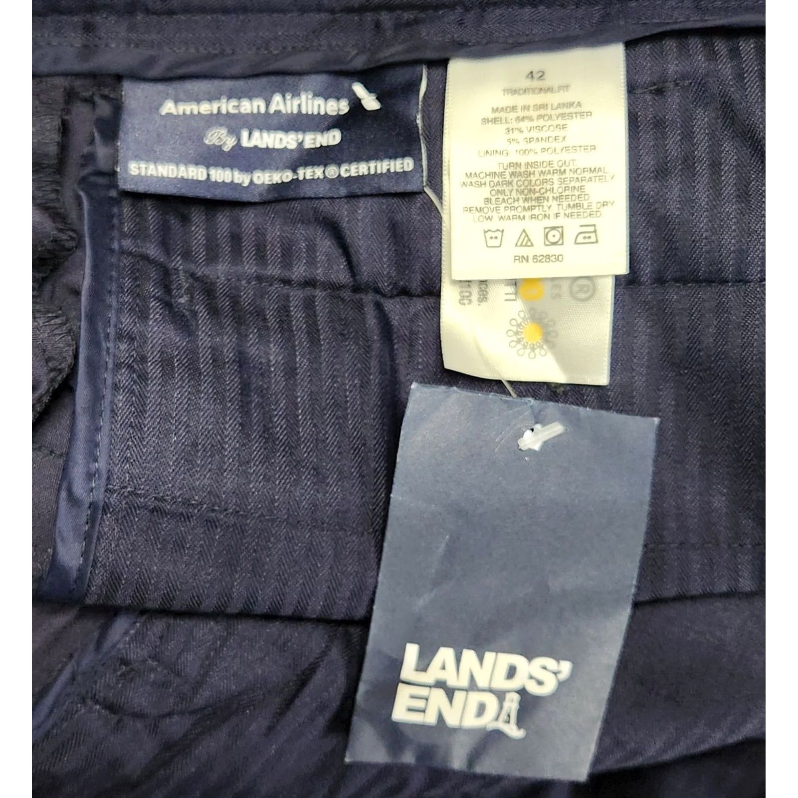 Lands' End VINTAGE Lands' End American Airlines Slacks Navy 42 X 28 Men Pants Polyester Blend NWT Size US 42 / EU 58 - 2 Thumbnail