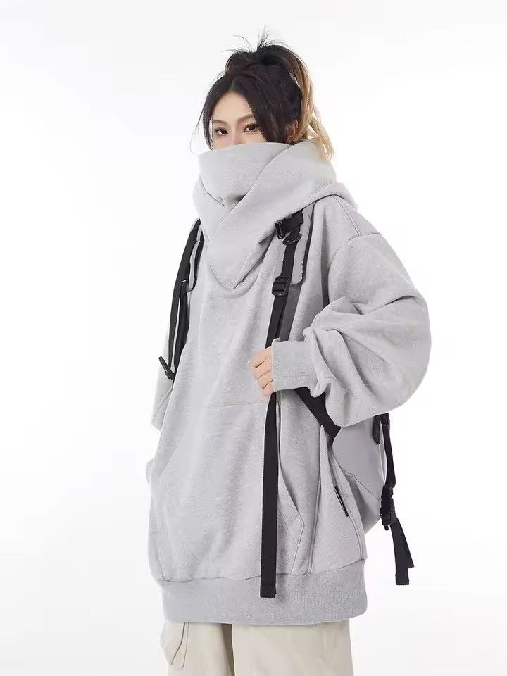 Japanese Brand Cowl Neck Techwear Hoodie - Avant-Garde High Collar Hoodie Size US L / EU 52-54 / 3 - 4 Thumbnail