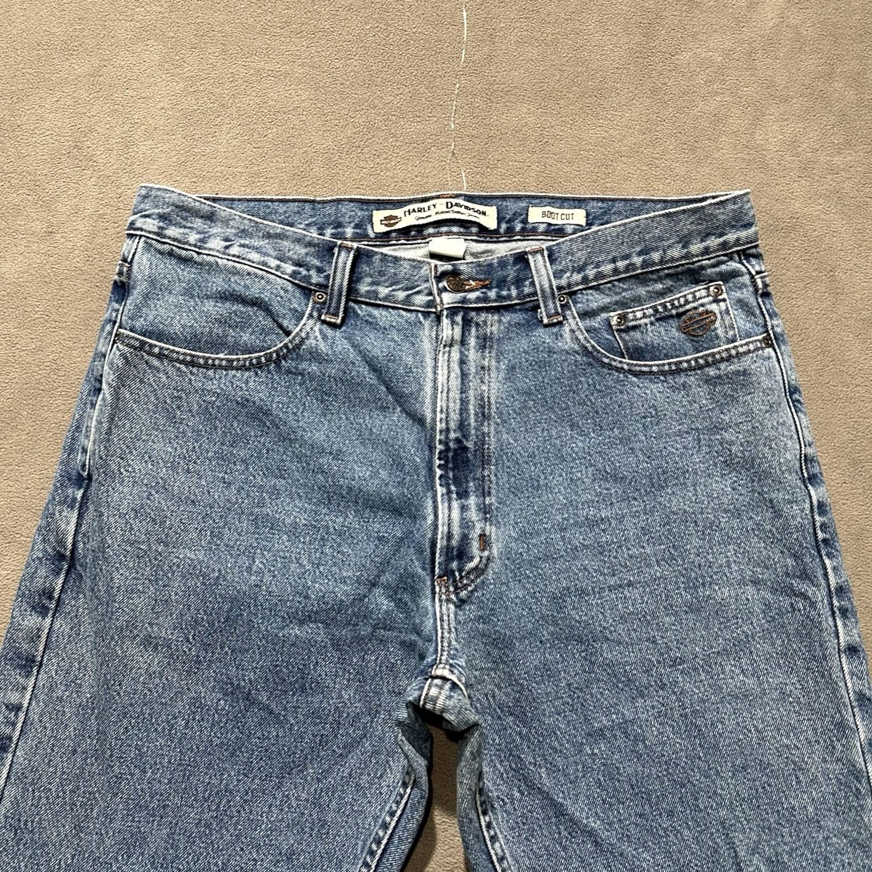 Harley Davidson Harley-Davidson Jeans 36x30 Blue Denim Boot Cut Motorcycle MotorClothes Size US 36 / EU 52 - 3 Thumbnail