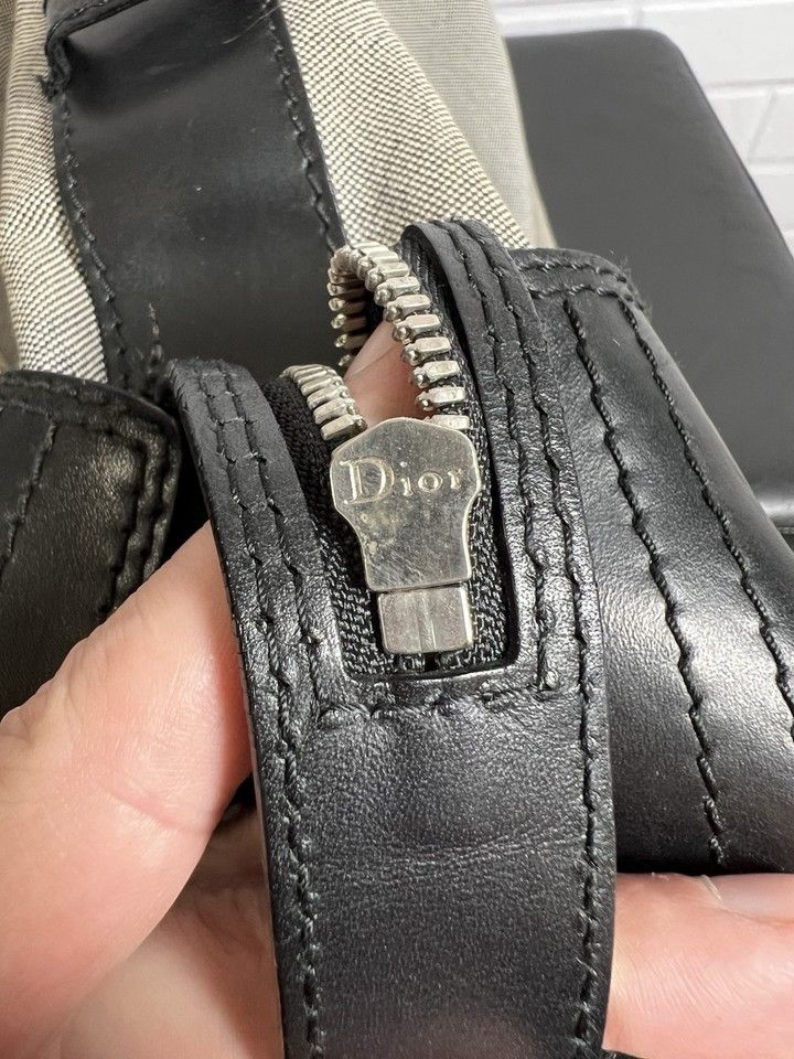 Dior CHRISTIAN DIOR Fabric/Leather Large Bag Gray/Black Size ONE SIZE - 22 Thumbnail