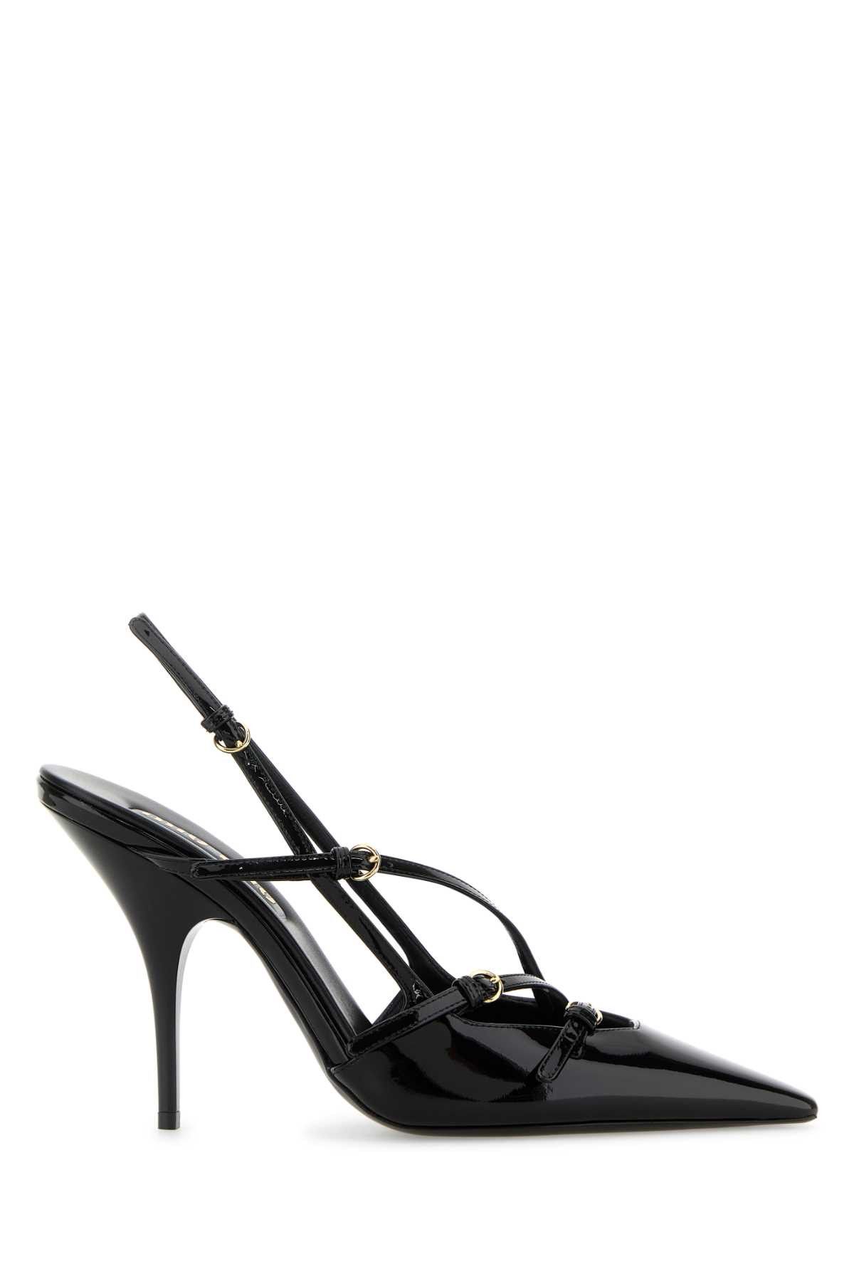 Black Leather Pumps
