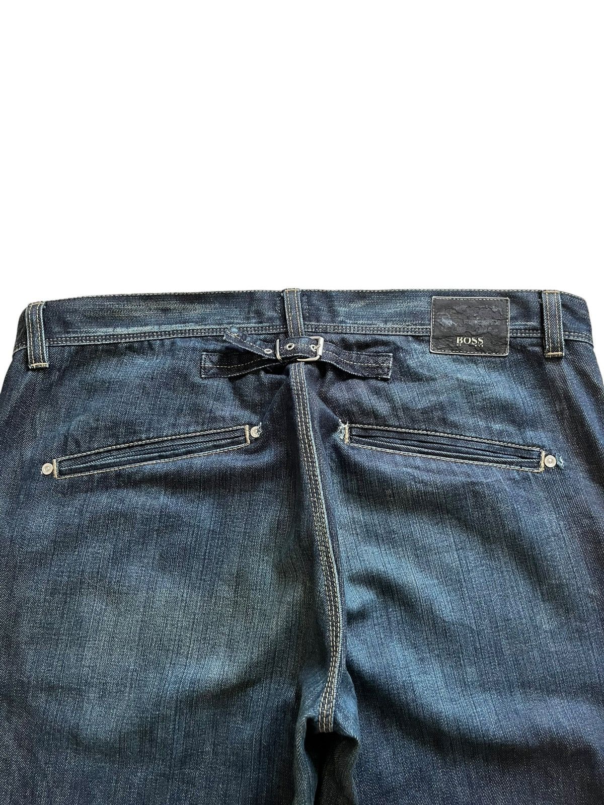 Hugo Vintage Hugo Boss Blue Wash Buckle Back Baggy Jeans Size US 37 - 8 Thumbnail