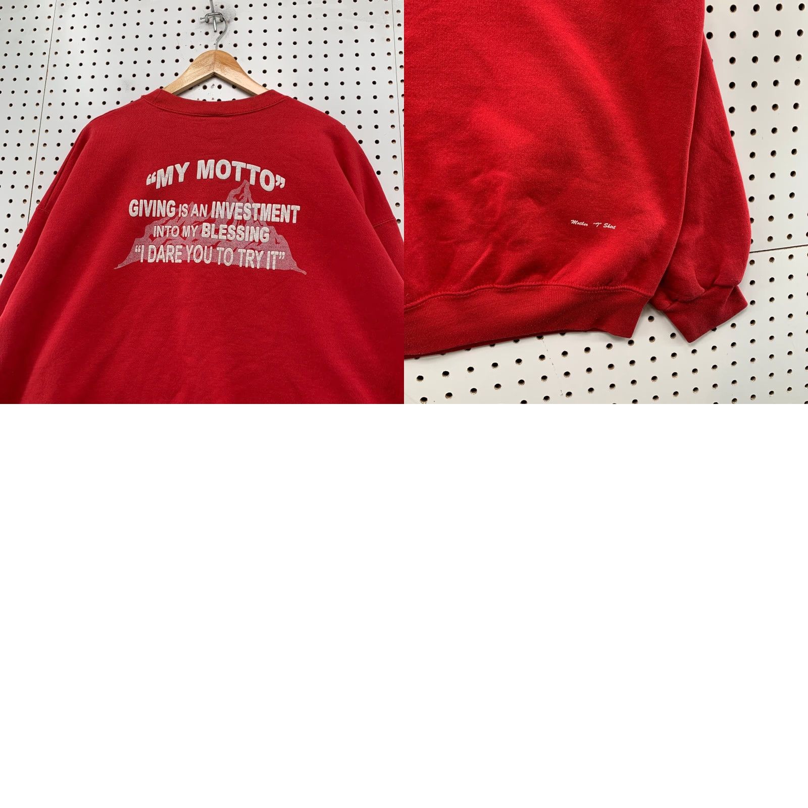 Lee VINTAGE Lee Sweatshirt Mens 3XL Red 90s Religious Crewneck USA Size US XXL / EU 58 / 5 - 9 Thumbnail