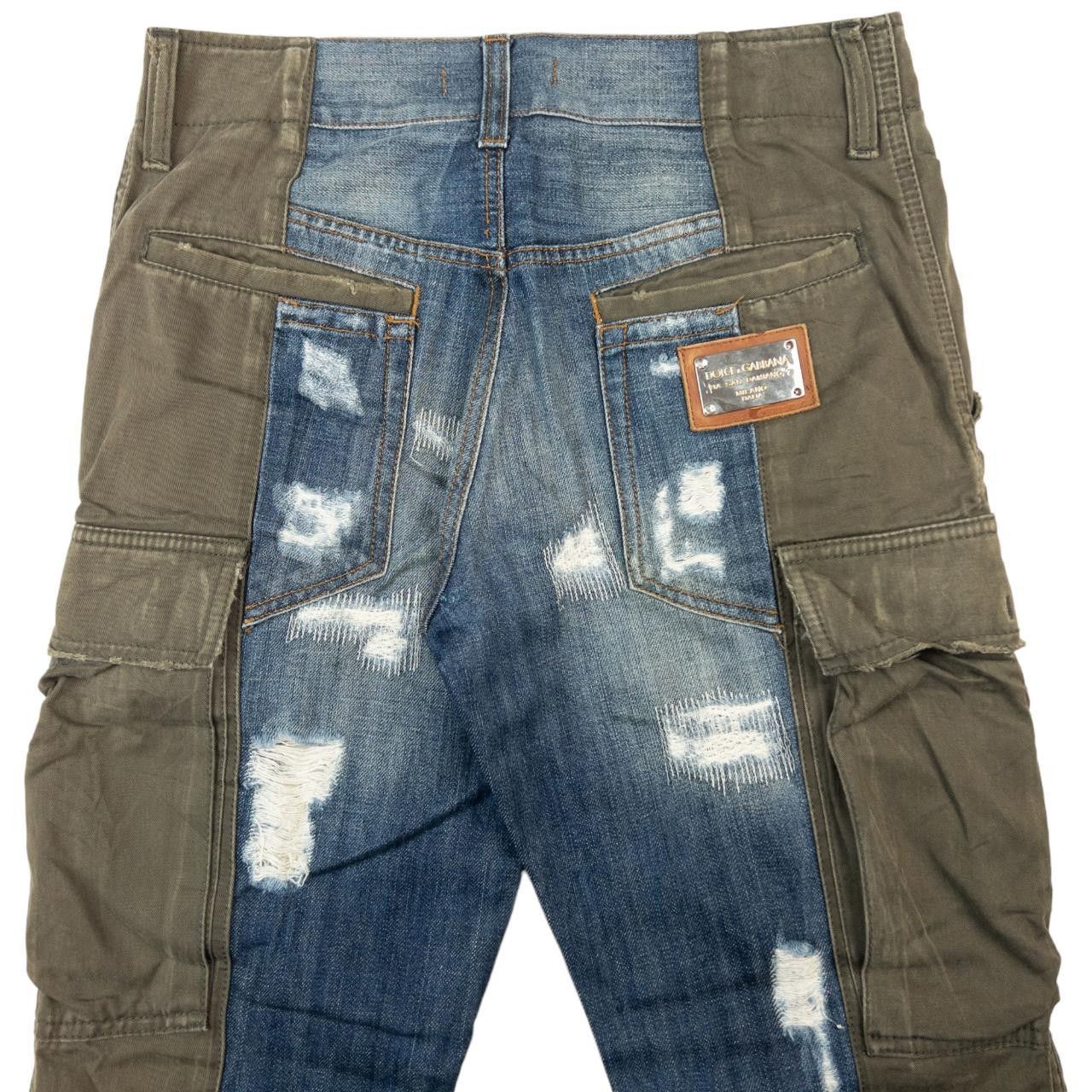 Dolce & Gabbana Vintage Dolce & Gabbana Denim Cargo Split Trousers Size W31 Size US 31 - 3 Thumbnail