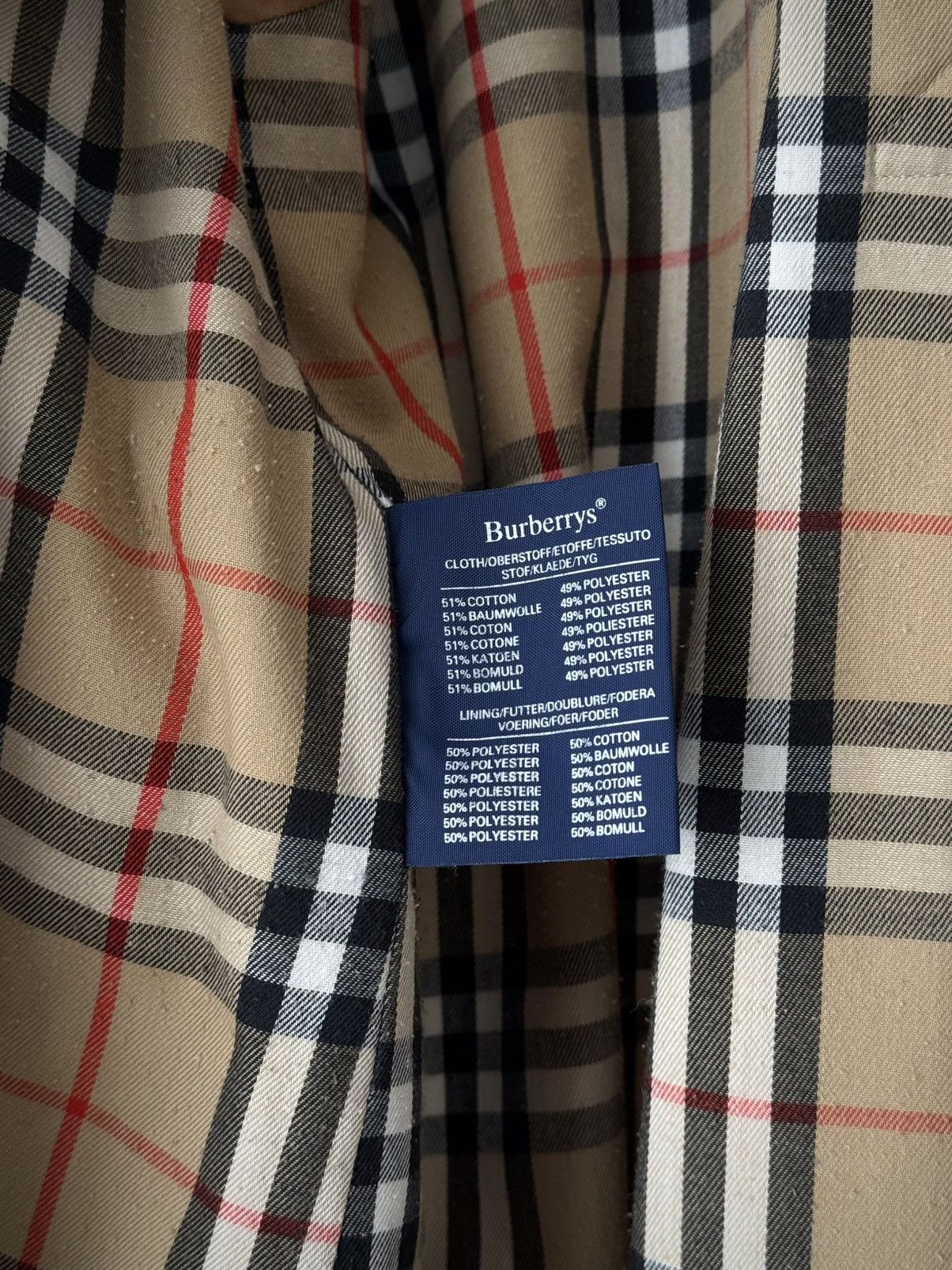 Burberry × Vintage Vintage 90s Burberrys Women’s Nova Check Beige Trench Coat Size M / US 6-8 / IT 42-44 - 6 Thumbnail